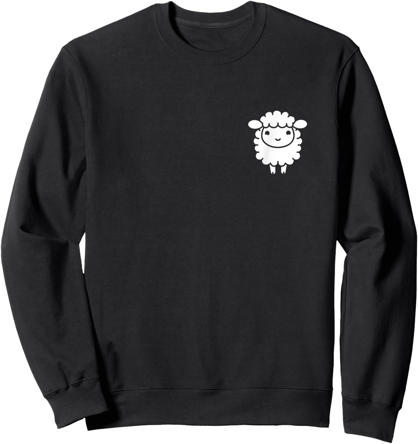 Quote Little Cute Baby Sheep Simple Lamb Sweatshirt - Sweatshirt | Black