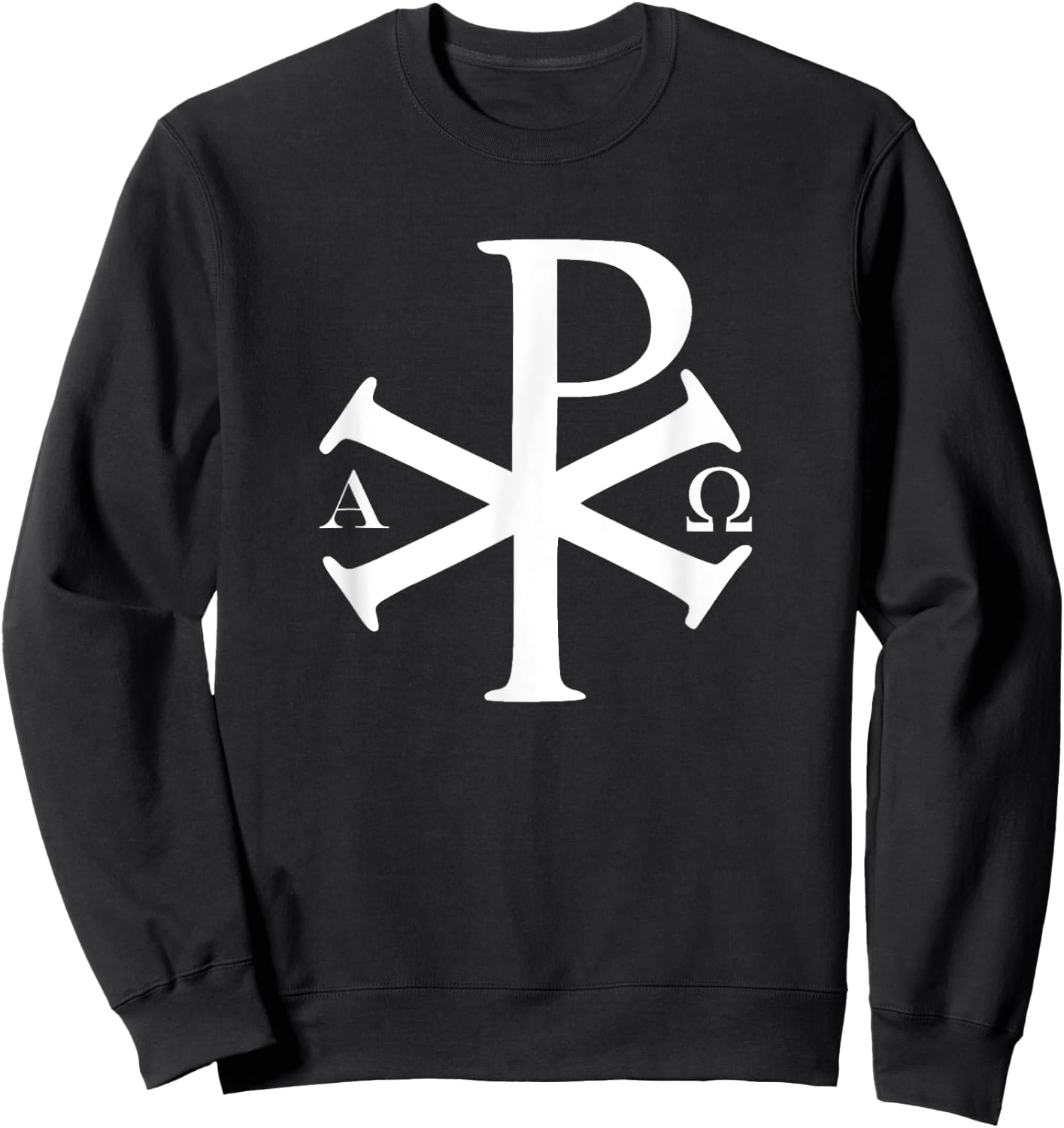 Christian History Alpha Omega Chi Rho byzantine Christianity Sweatshirt - Sweatshirt | Black