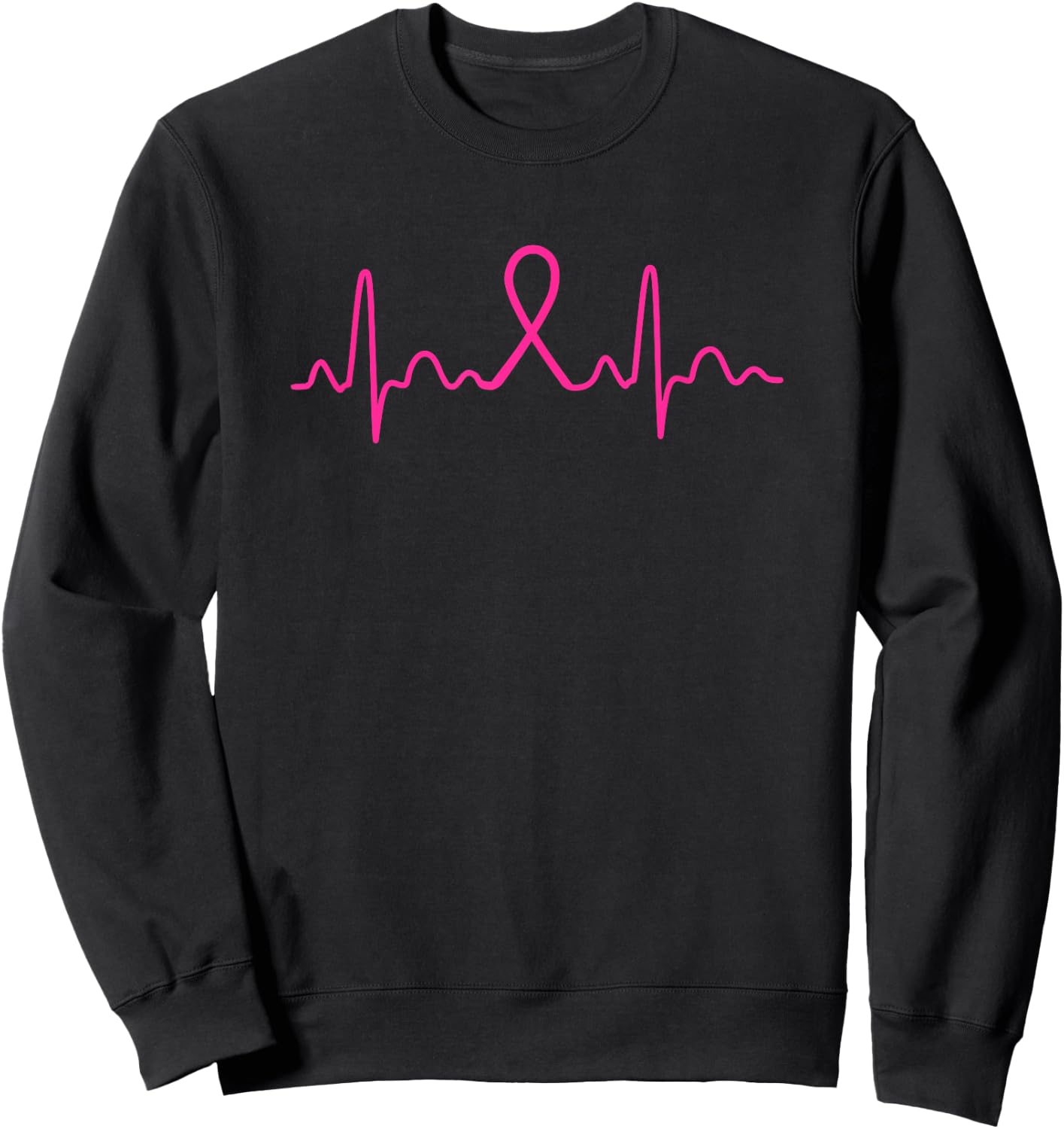 Heartbeat - Breast Cancer Awareness Shirt Gift Sweatshirt - Sweatshirt | Black