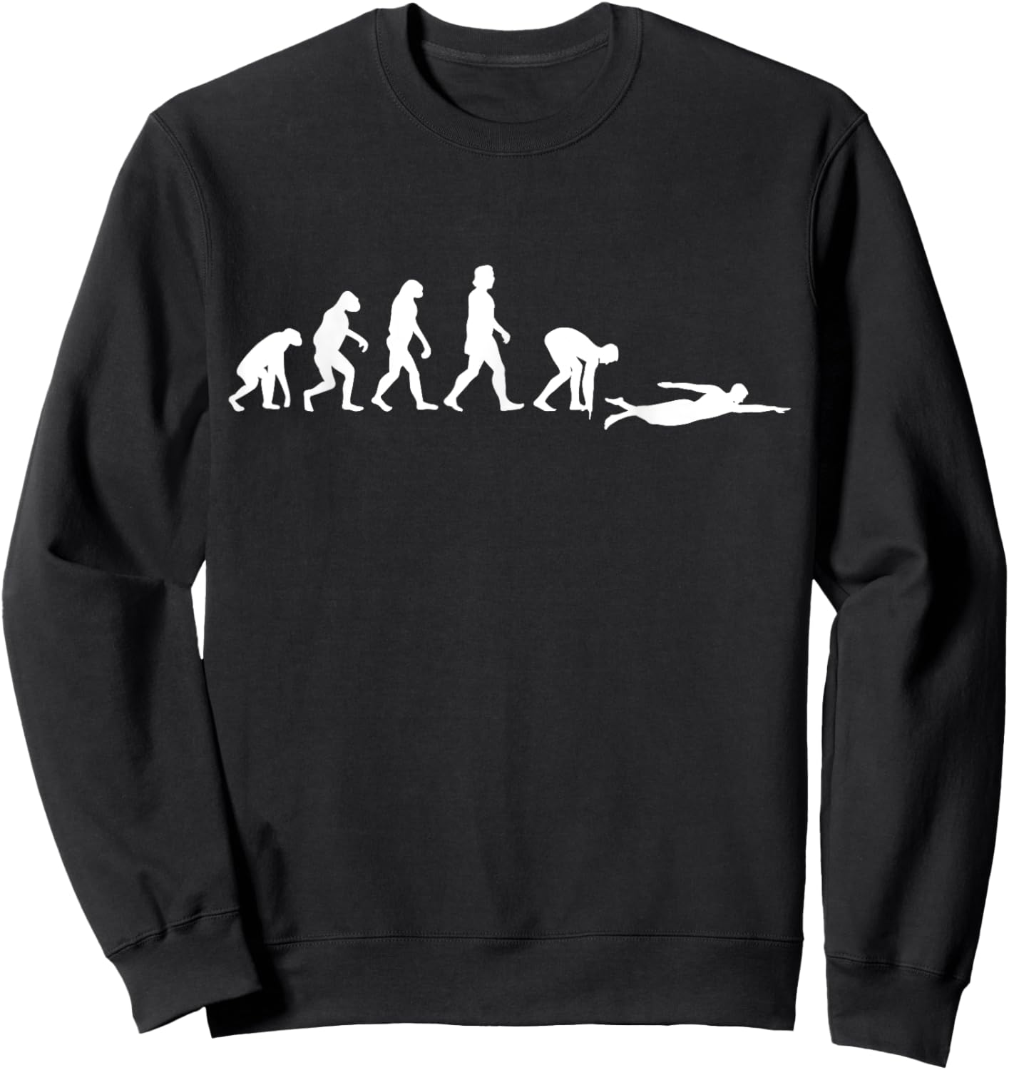 Swimming Evolution Swim Funny Swimmer Sweatshirt - Sweatshirt | Black