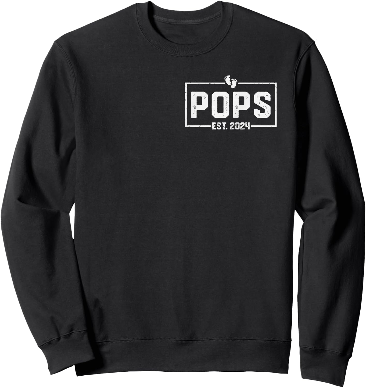 Pops Est. 2024 Pops 2024 Logo New Grandpa Fathers Day Sweatshirt - Sweatshirt | Black