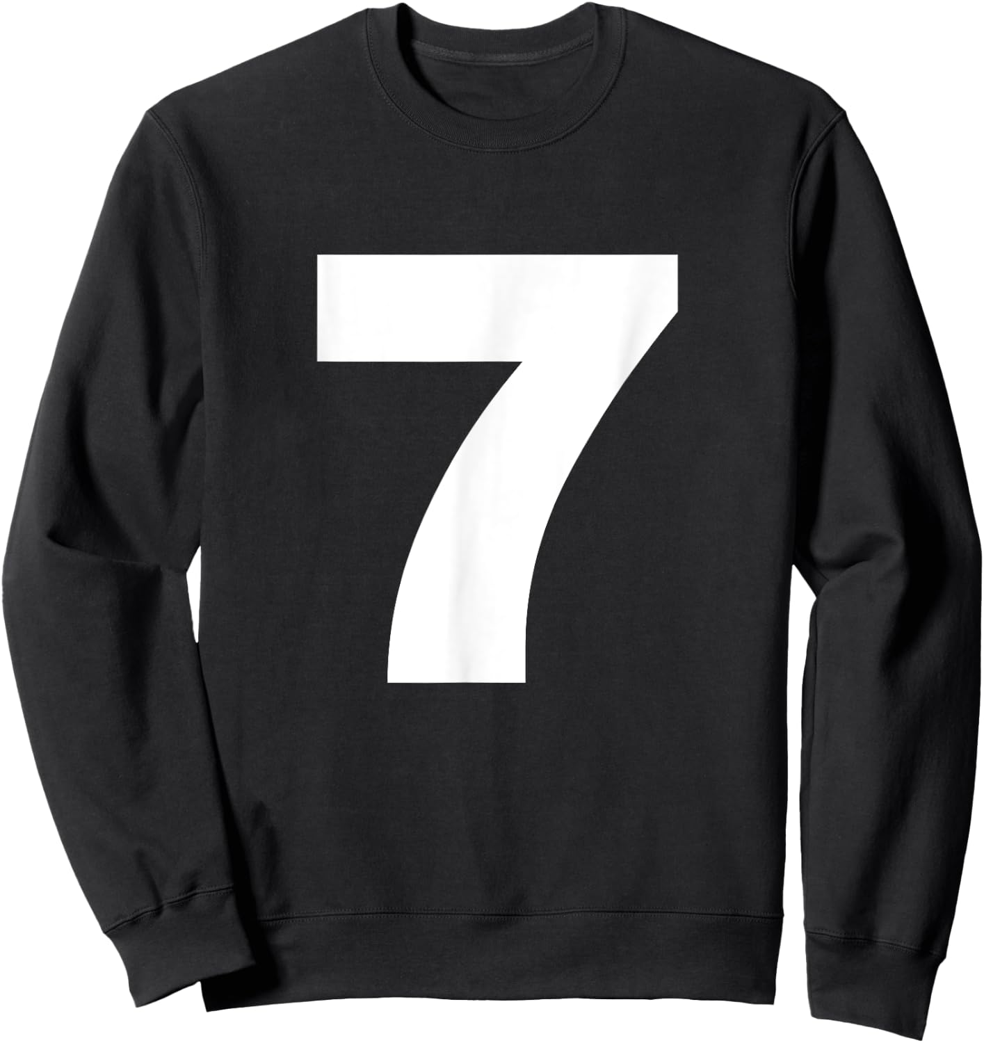 Bold Number Seven 7 - Big Font Symbol Character Figure Sweatshirt - Sweatshirt | Black