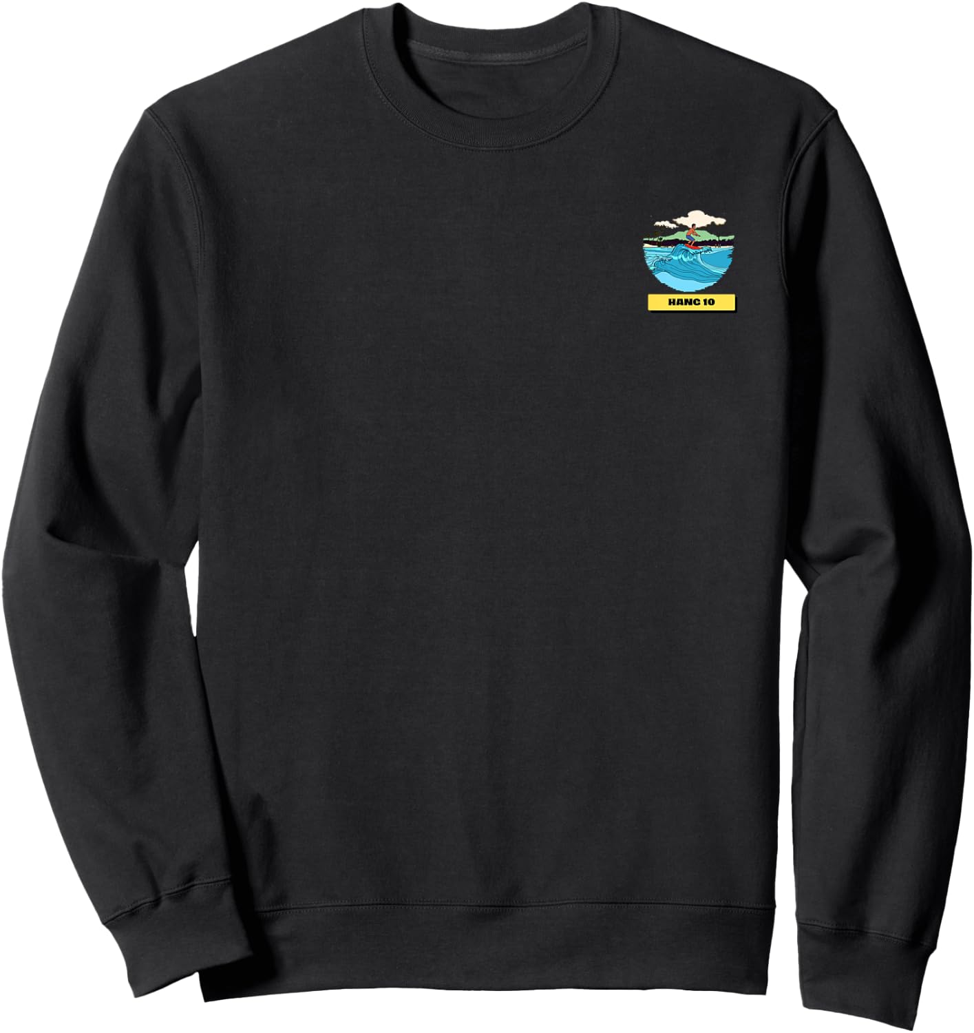 Surfing Legend Just Surf Hang Ten Design Sweatshirt - Sweatshirt | Black