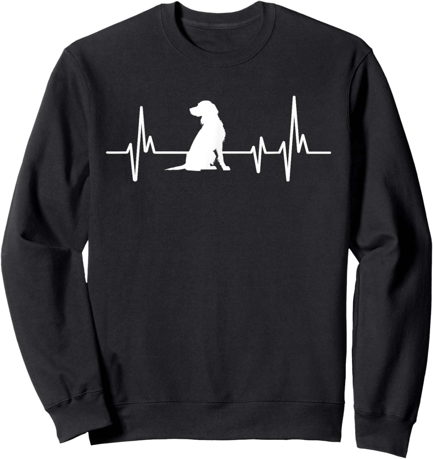 Heartbeat Herzschlag Design Kleiner Münsterländer Hund Sweatshirt - Sweatshirt | Black