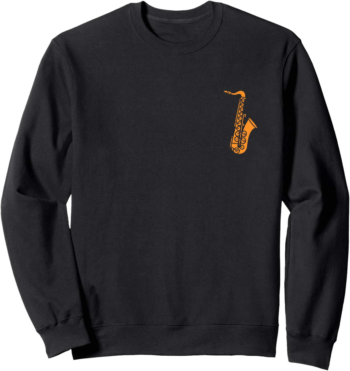 Music Saxophonist Minimalist Simple Instrument Saxophone , Black, S Sweatshirt - Sweatshirt | Black