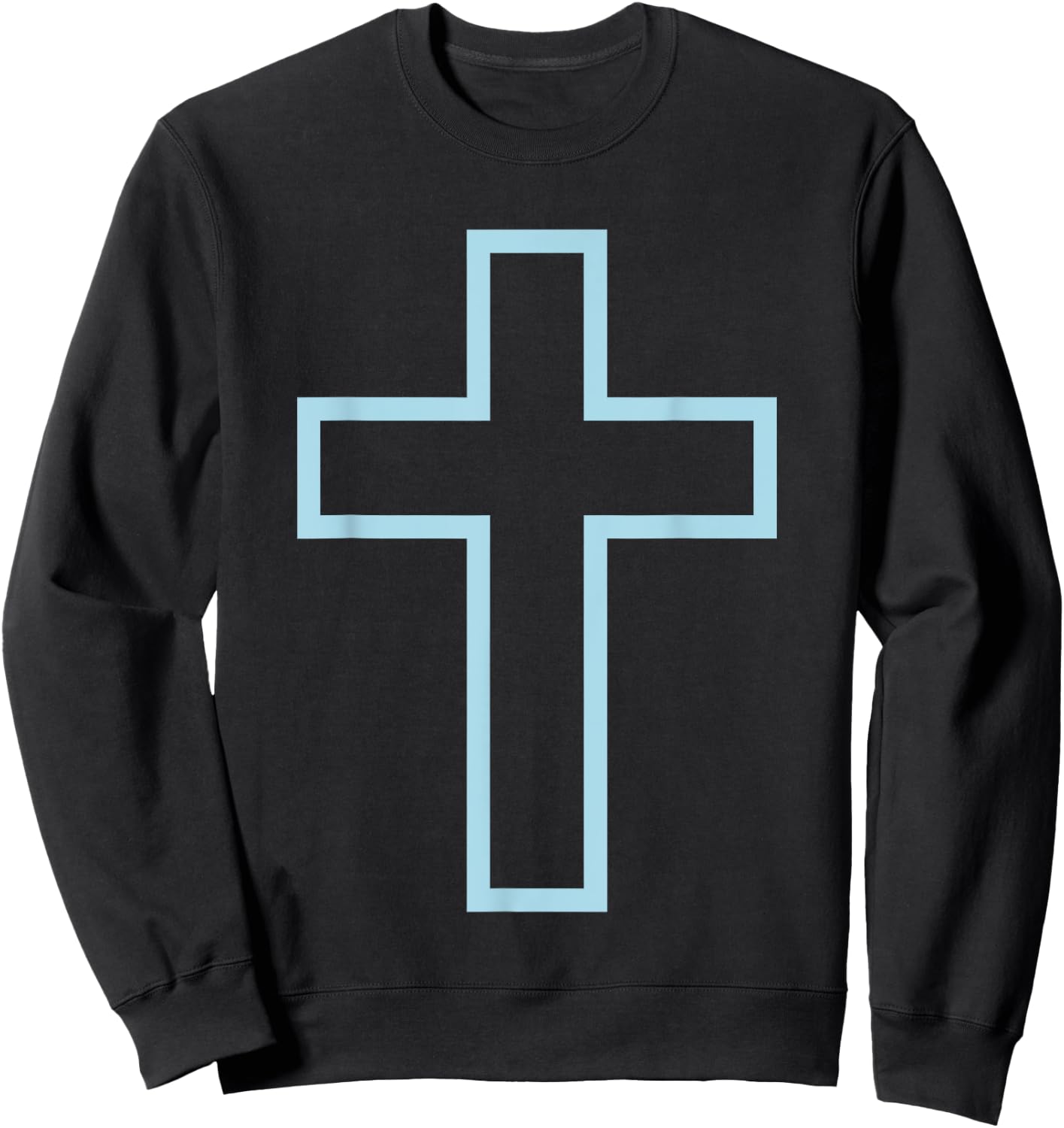 Baby Blue Cross Outline Sweatshirt - Sweatshirt | Black