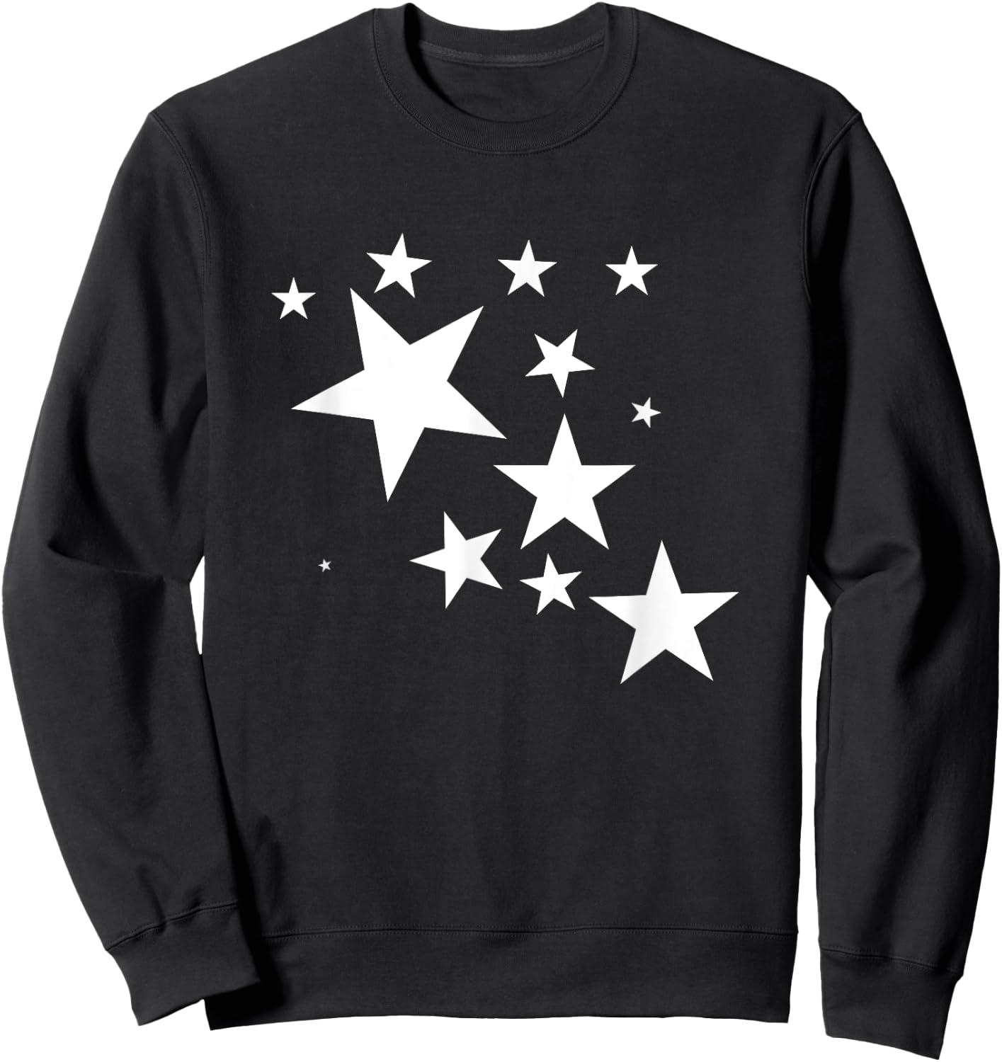 White Stars Star-Pattern-Design Costume Gift Men Women Kids Sweatshirt - Sweatshirt | Black