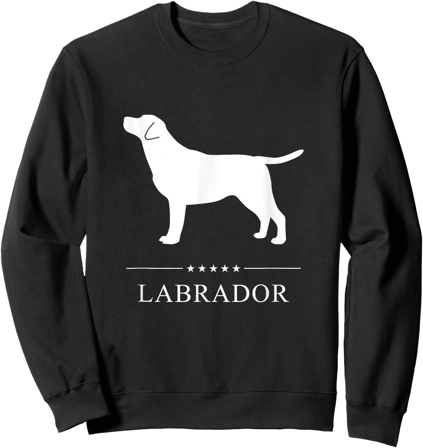 Labrador Dog White Silhouette Sweatshirt - Sweatshirt | Black