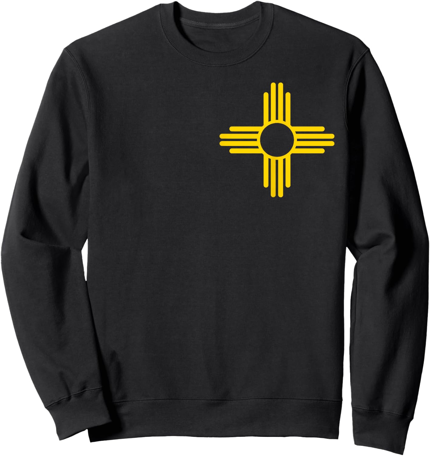 New Mexico Flag Yellow Zia Sun Symbol Sweatshirt - Sweatshirt | Black