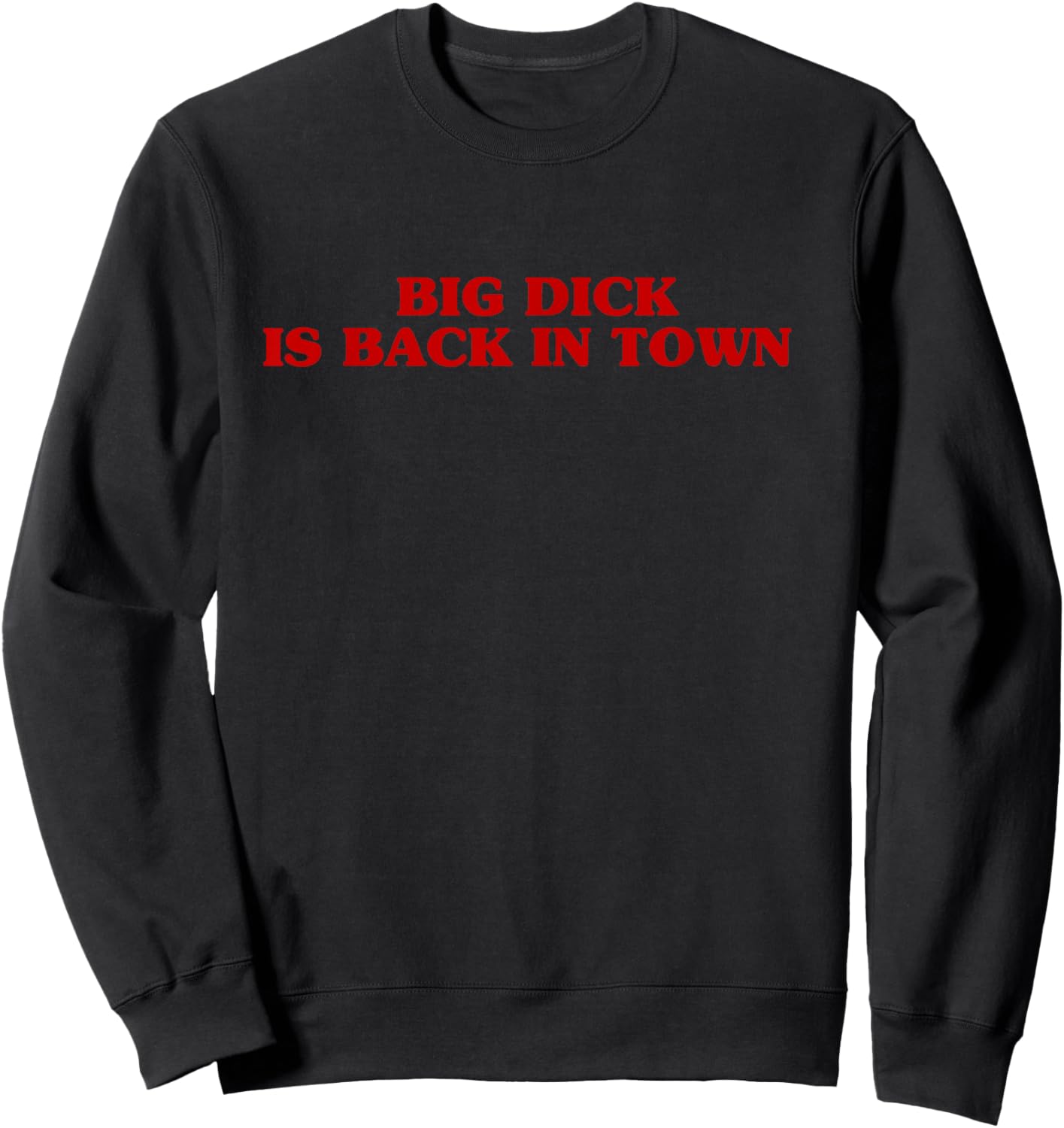 Big Dick Is Back In Town Aesthetic Sarcastic Joke , Black, S Sweatshirt - Sweatshirt | Black