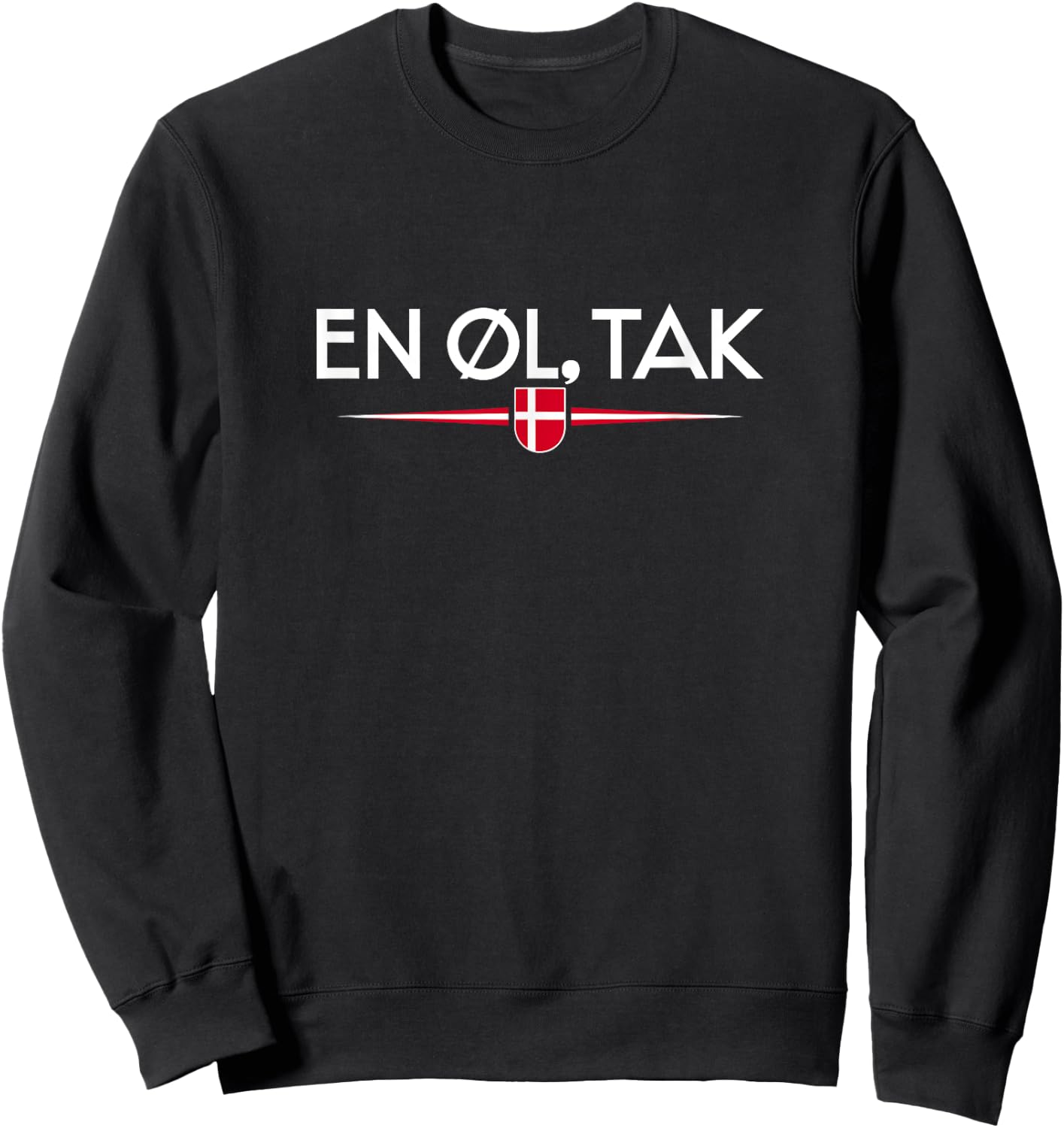 En øl tak - Denmark , black Sweatshirt - Sweatshirt | Black