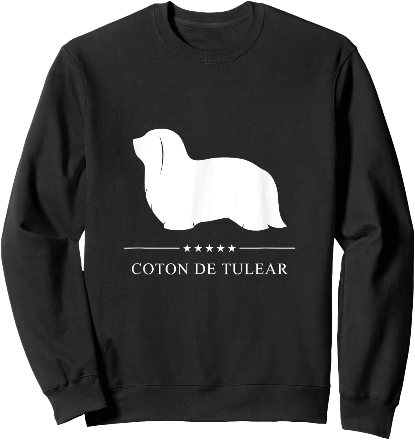Coton de Tulear Dog White Silhouette Women Girls Kids Sweatshirt - Sweatshirt | Black