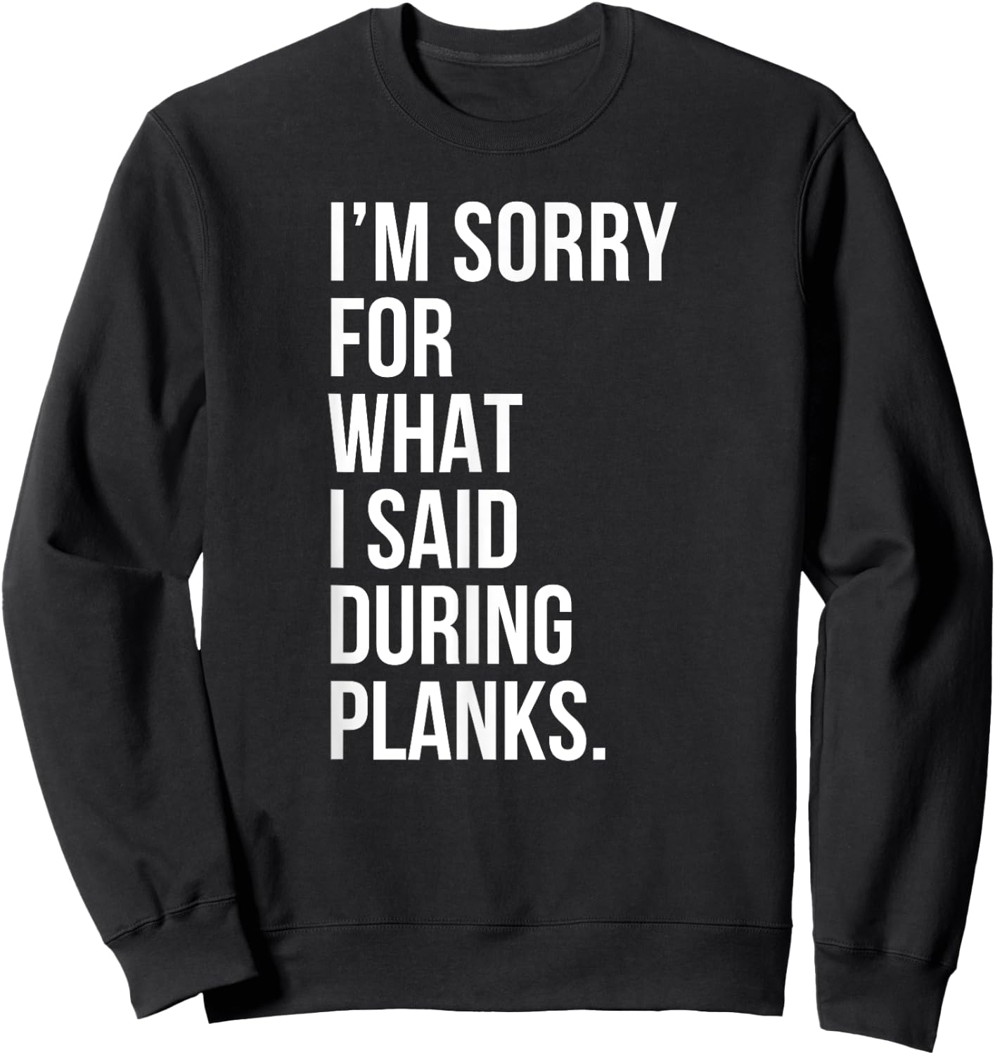 Planks Funny Planking Gym Fitness Workout Sweatshirt - Sweatshirt | Black