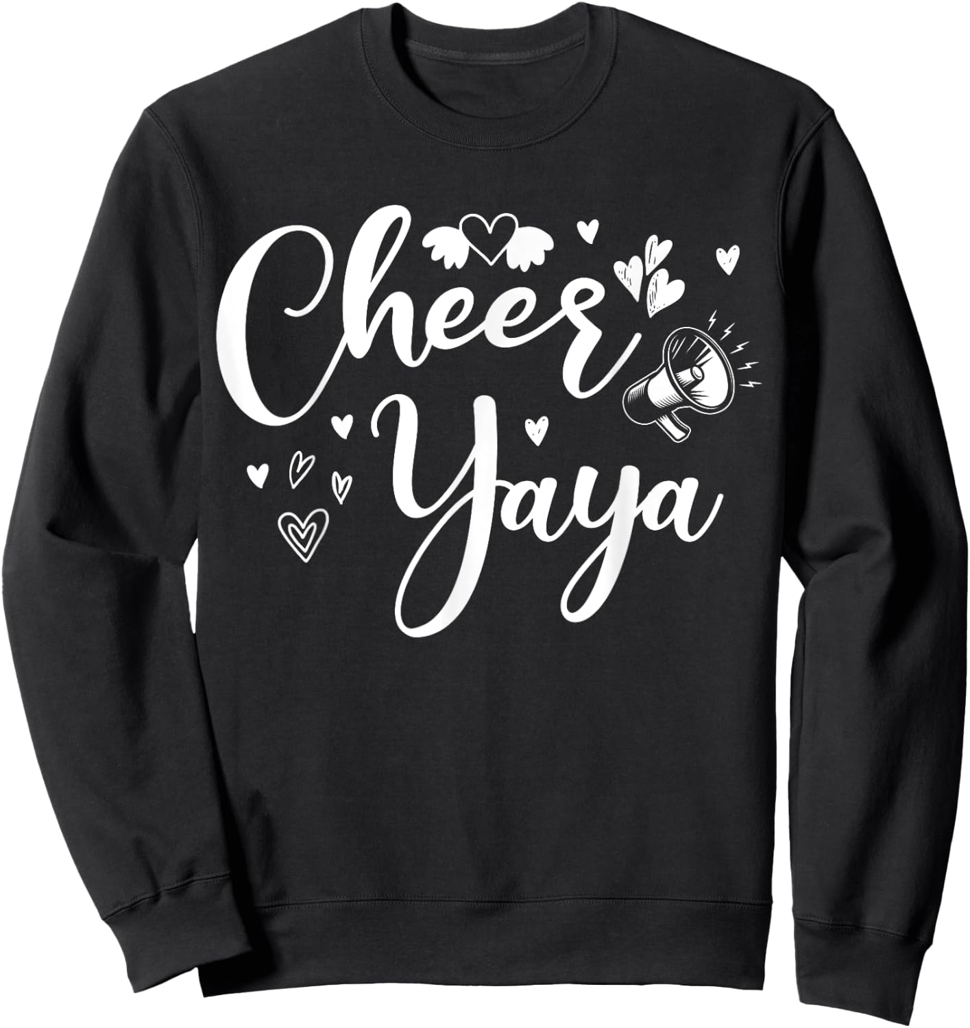 Funny Cheer YaYa Cheerleading Cool Mom Grandma Matching Sweatshirt - Sweatshirt | Black