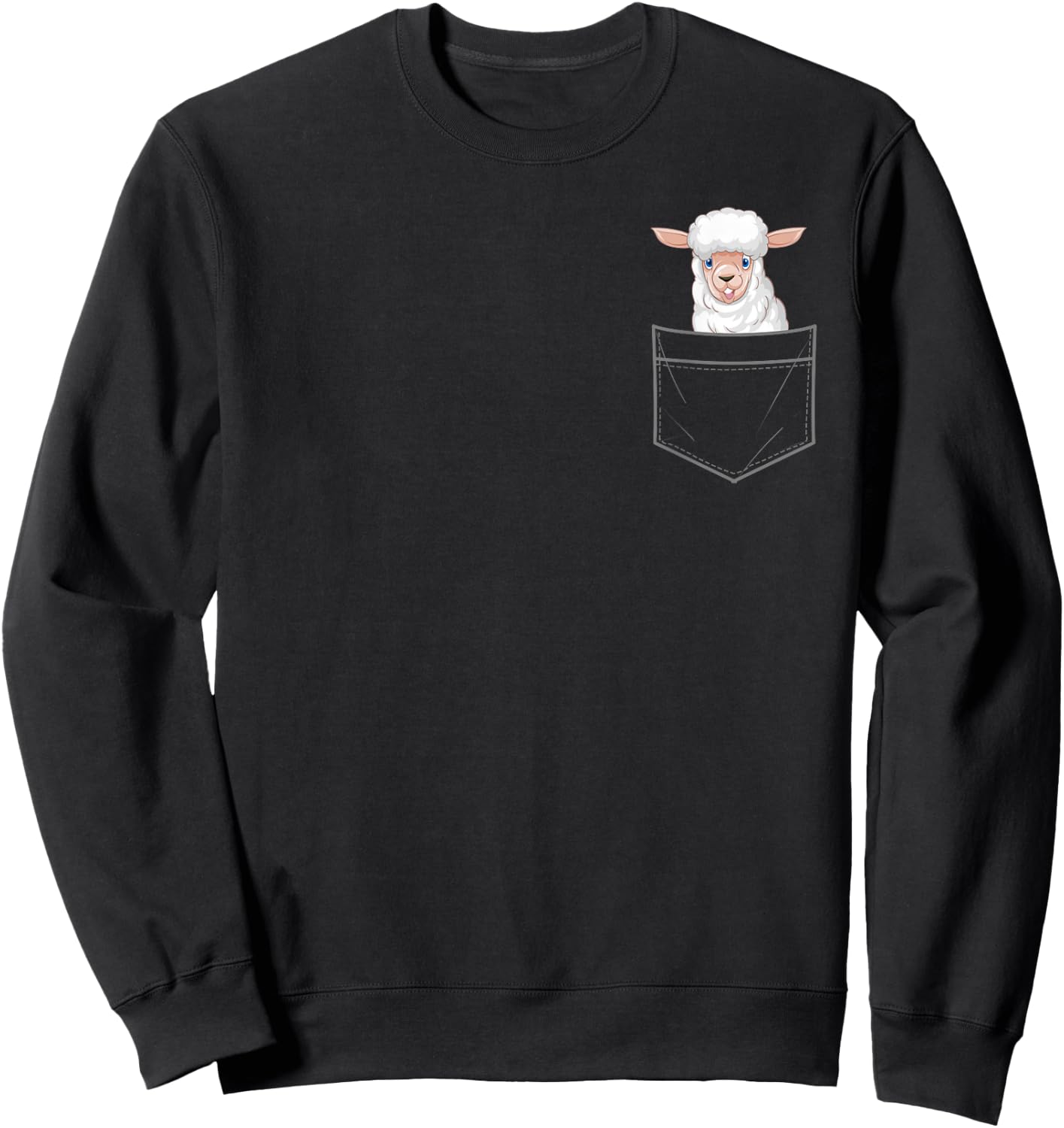 Cute Sheep Design Women Farm Animal Sheep Farmer Sweatshirt - Sweatshirt | Black