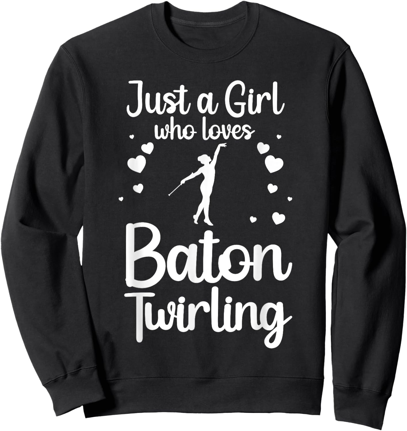 Cool Baton Twirling Art Girls Twirl Baton Twirler Sweatshirt - Sweatshirt | Black