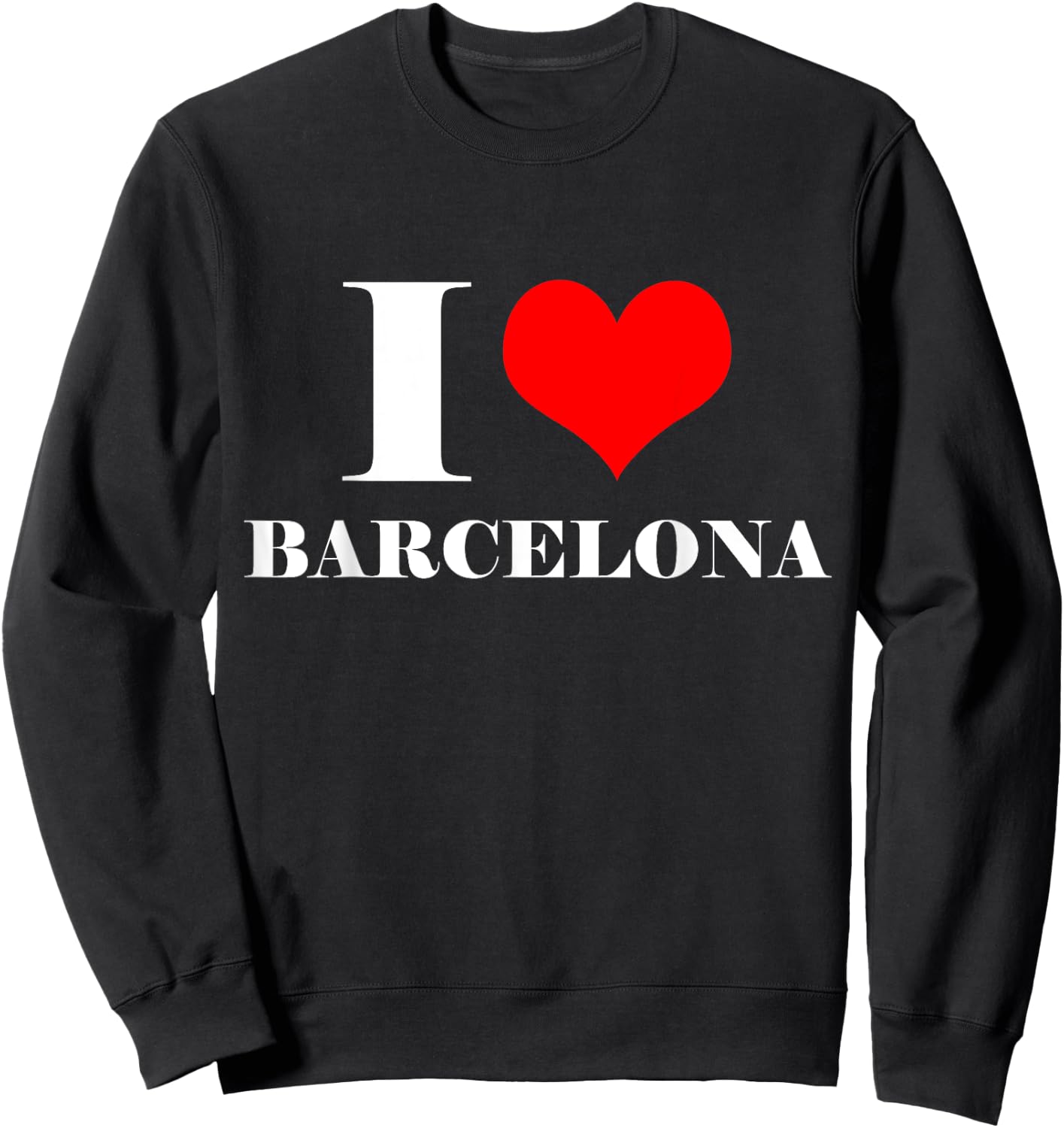 World-Designs I Love Barcelona , I Heart Barcelona , Spain Shirt, Black, -Adults, Short Sleeve, Small Sweatshirt - Sweatshirt | Black