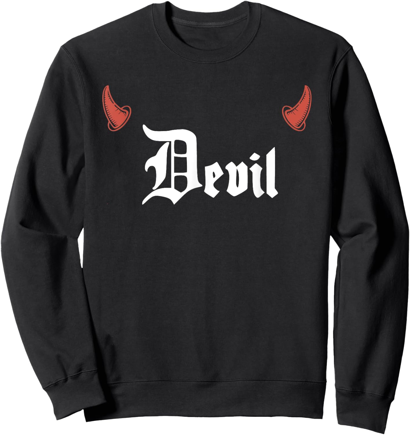 Devil Halloween Couples Matching Girlfriend Sweatshirt - Sweatshirt | Black