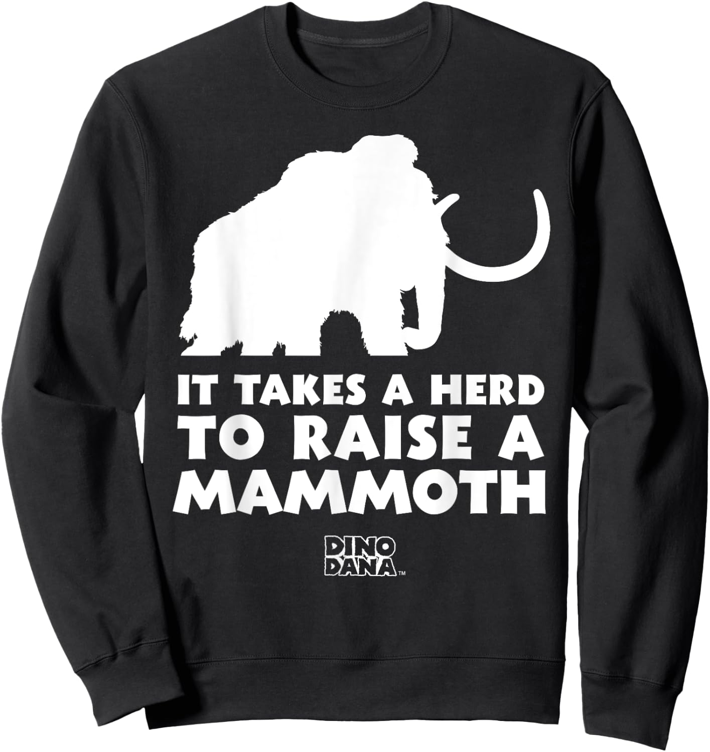 Dino Dana: White Mammoth Shirt Sweatshirt - Sweatshirt | Black