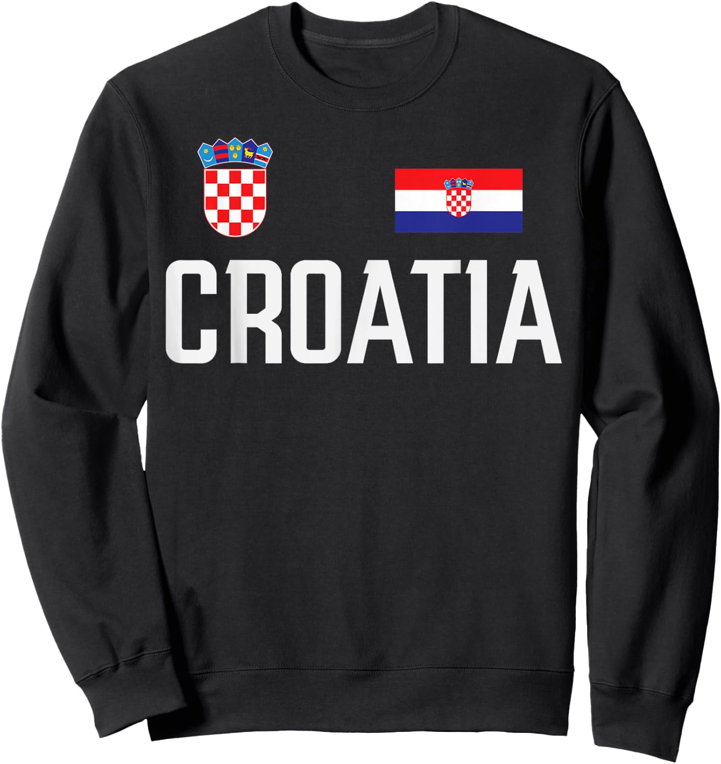 Croatia Flag Croatian Football Soccer Fan Men Women Kids Sweatshirt - Sweatshirt | Black