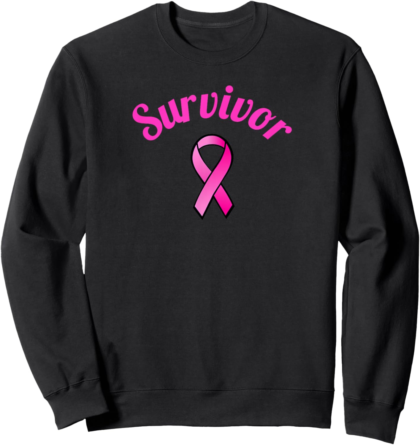 Breast Cancer Awareness Pink Ribbon Survivor Gift Design Sweatshirt - Sweatshirt | Black
