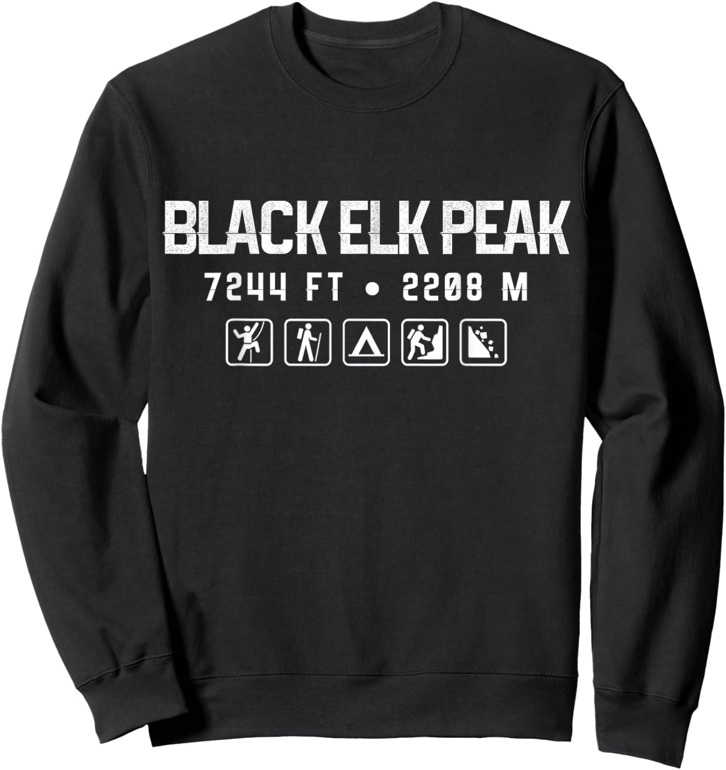 Black Elk Peak, South Dakota Mountain Shirt Sweatshirt - Sweatshirt | Black