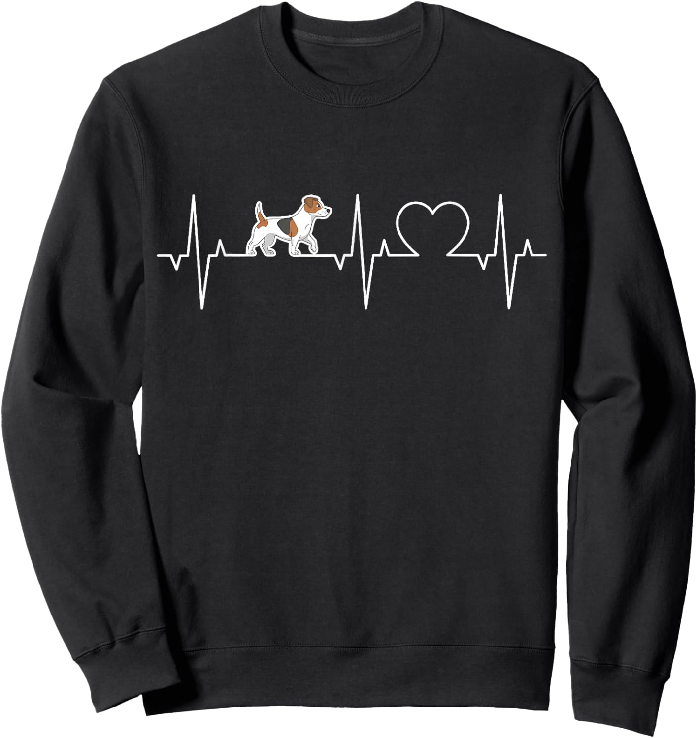 Jack Russell Terrier Heartbeat Terrier ECG Dog Owner , black Sweatshirt - Sweatshirt | Black