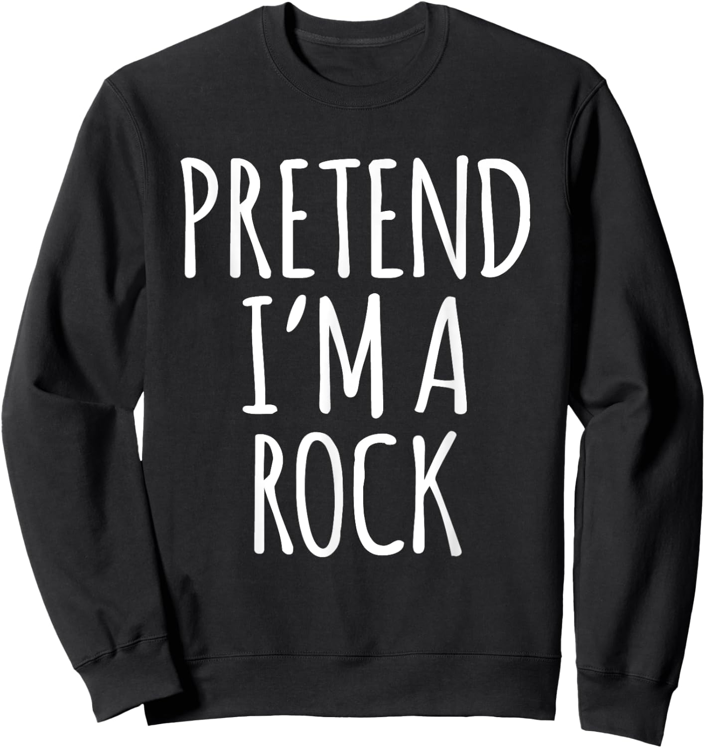 Funny Lazy Halloween Costume Shirt - Rock Boulder Gravel Sweatshirt - Sweatshirt | Black