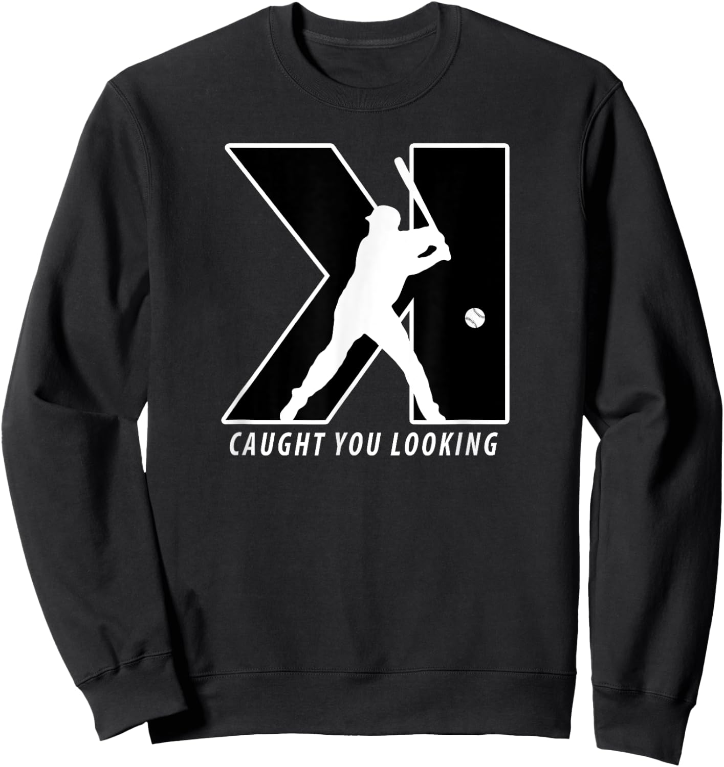 Backwards K Strikeout Looking Softball Baseball Pitcher Sweatshirt - Sweatshirt | Black