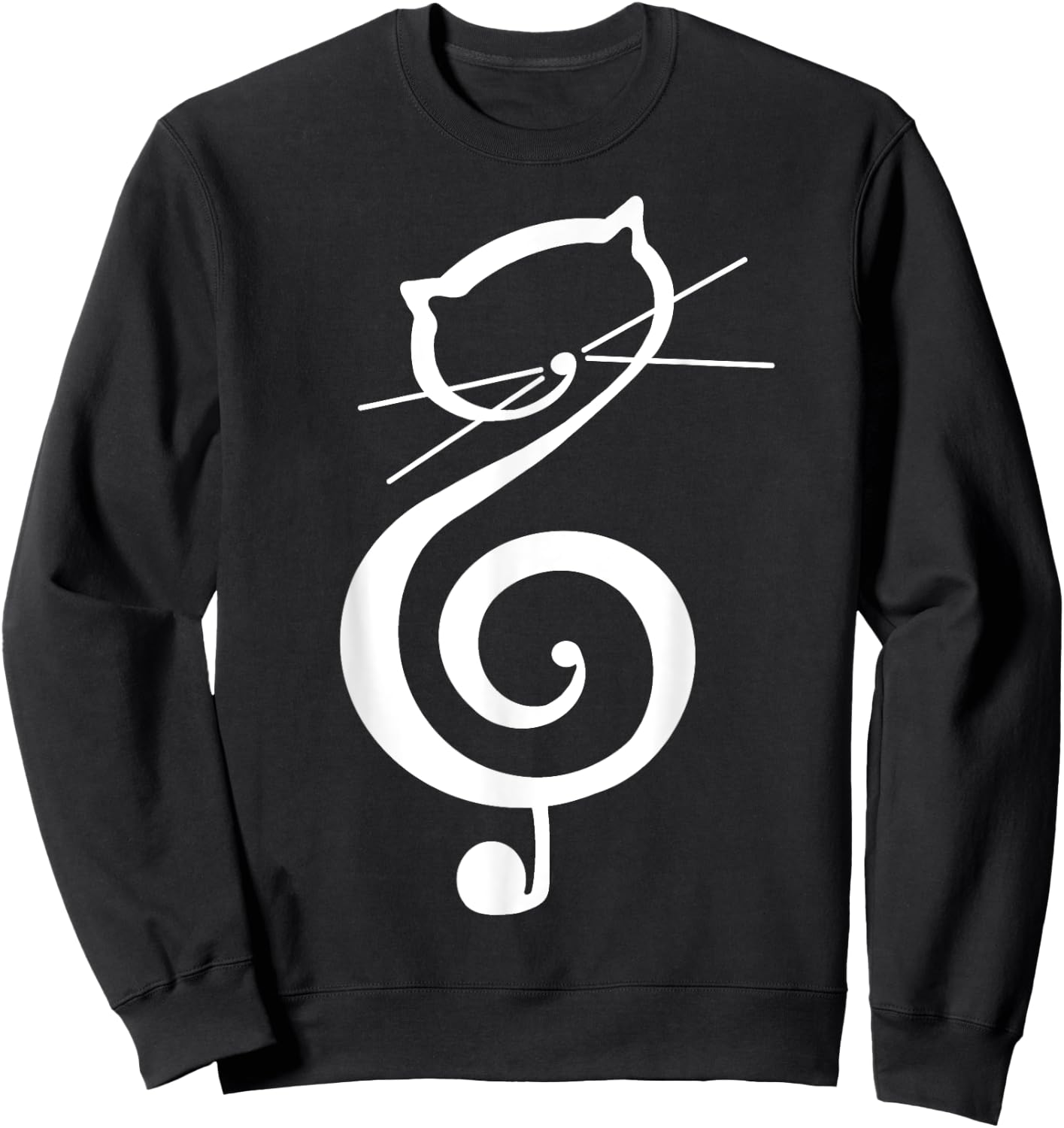 Cat Kitty Treble Music Clef Funny Cat Music Notes Women Men Sweatshirt - Sweatshirt | Black