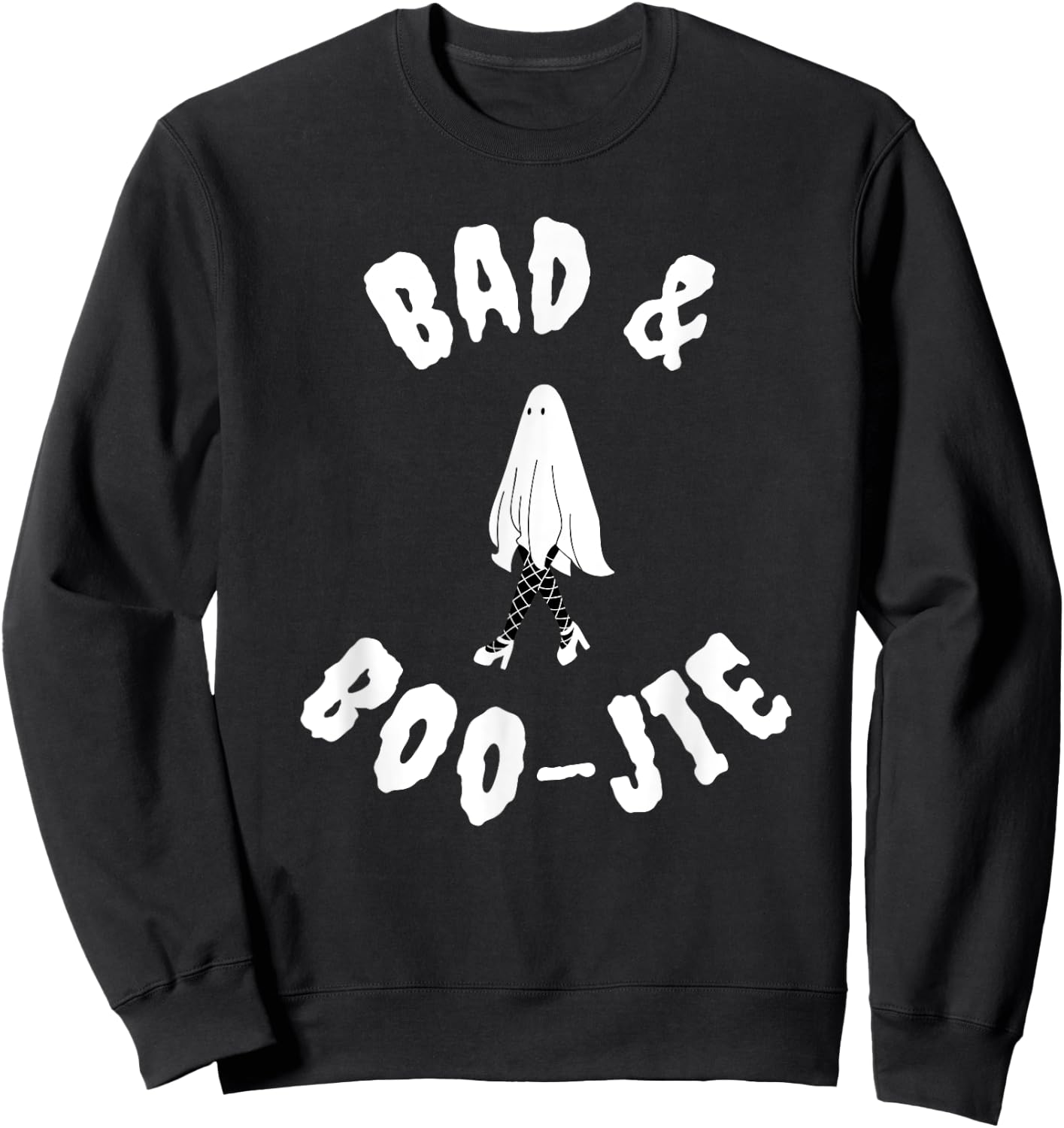 Bad & Boo-jie - Chic Halloween Sassy Lady Ghost Sweatshirt - Sweatshirt | Black