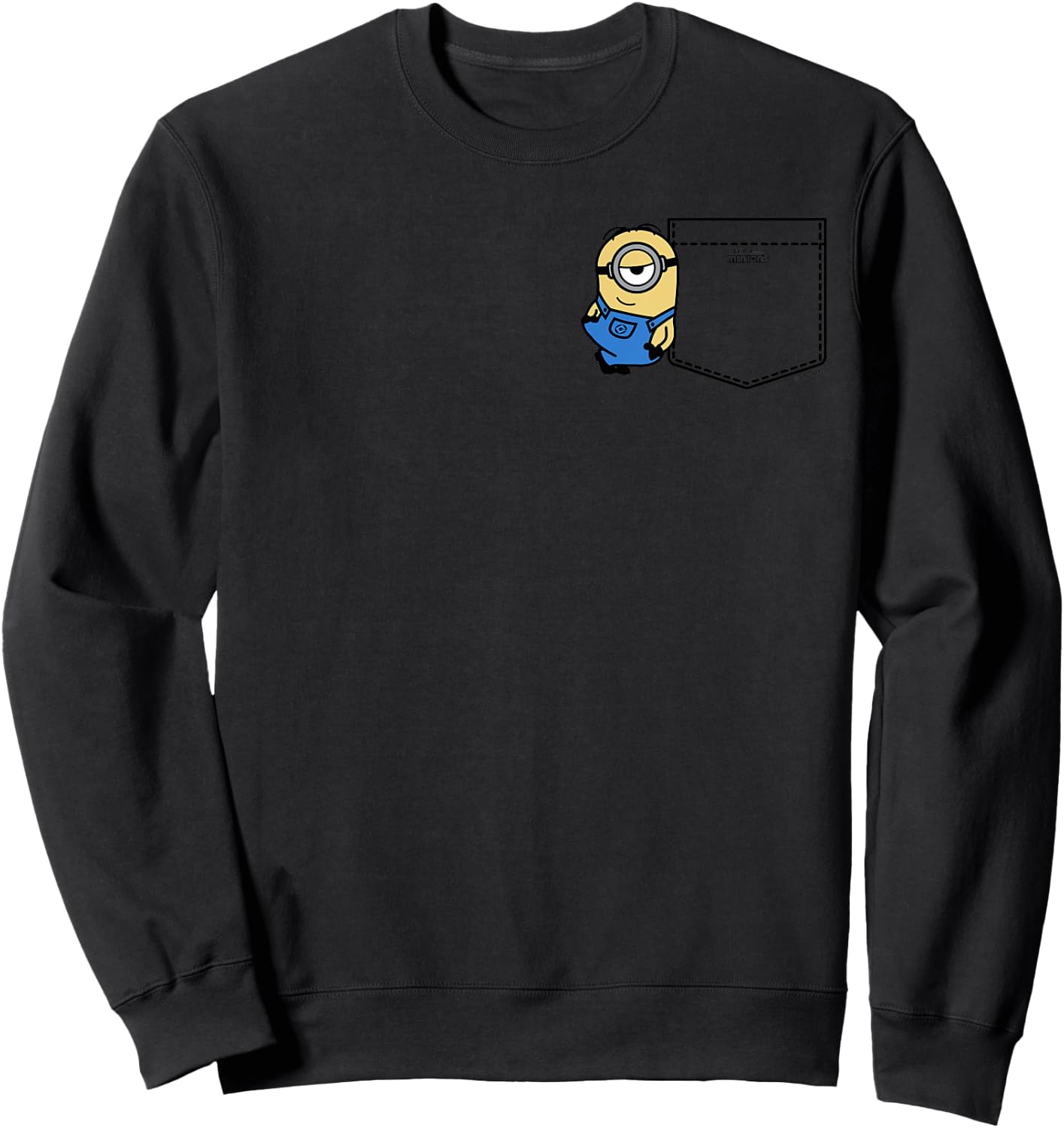 Minions Stuart Casual Pocket Hit Sweatshirt - Sweatshirt | Black
