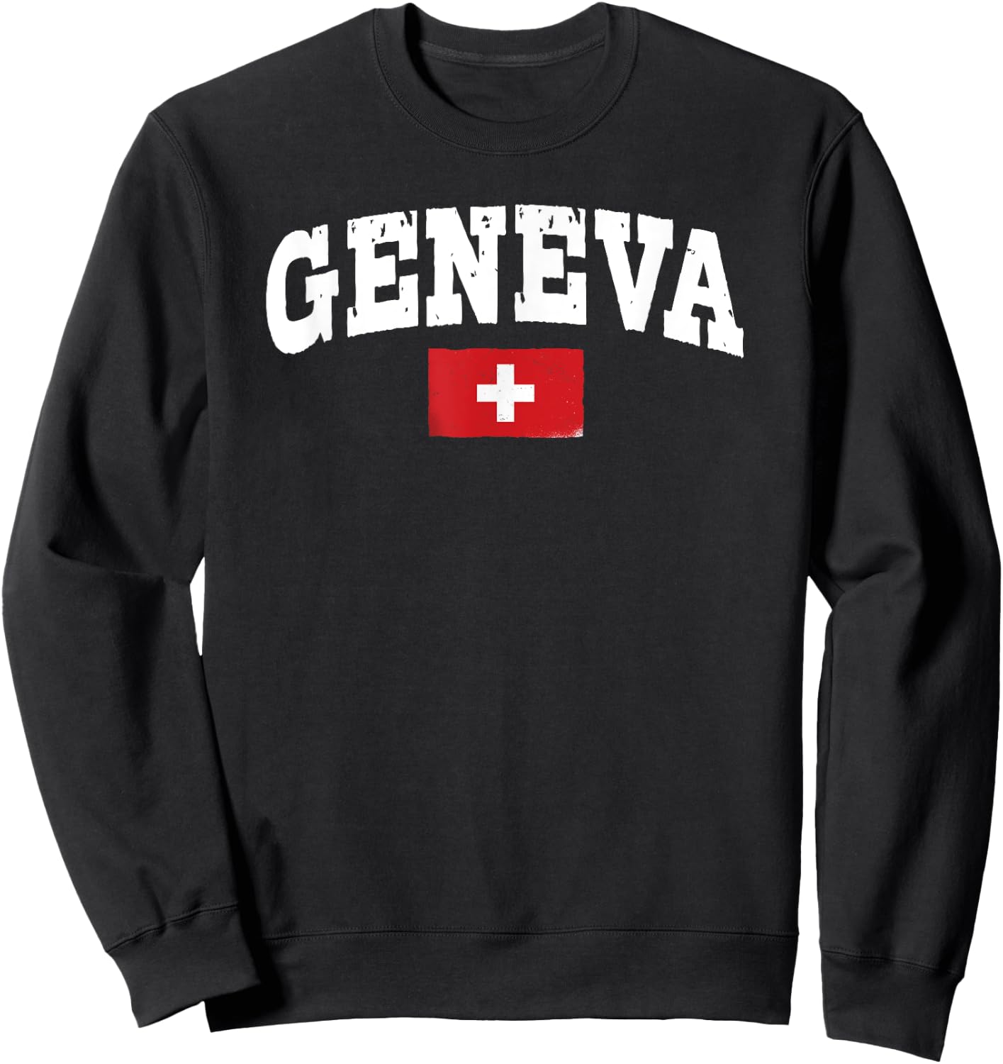 Geneva Swiss Flag Wear Lake Geneva Switzerland Sweatshirt - Sweatshirt | Black