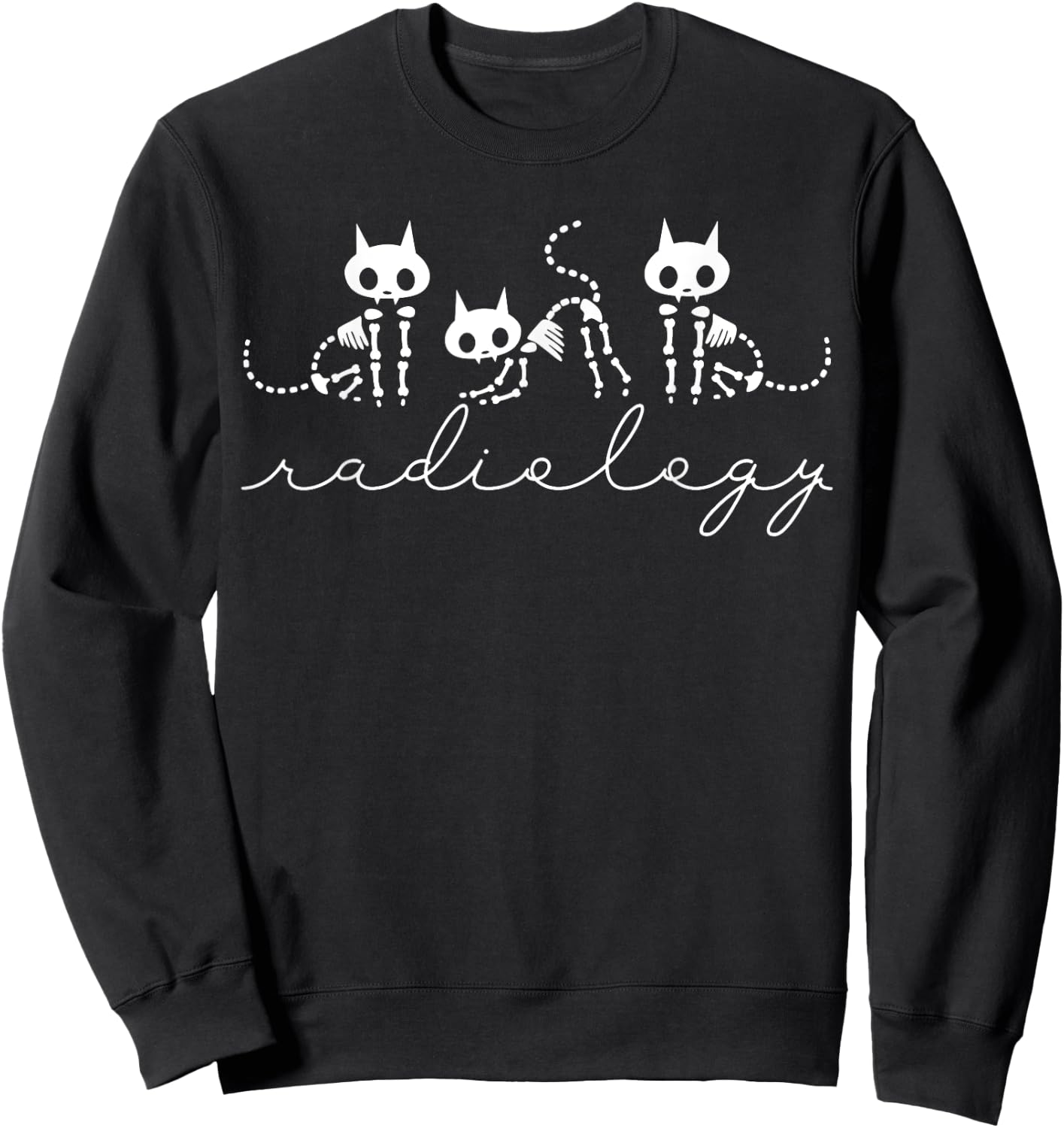 Xray Tech Halloween Cat Skeleton Radiology Rad Tech Student Sweatshirt - Sweatshirt | Black