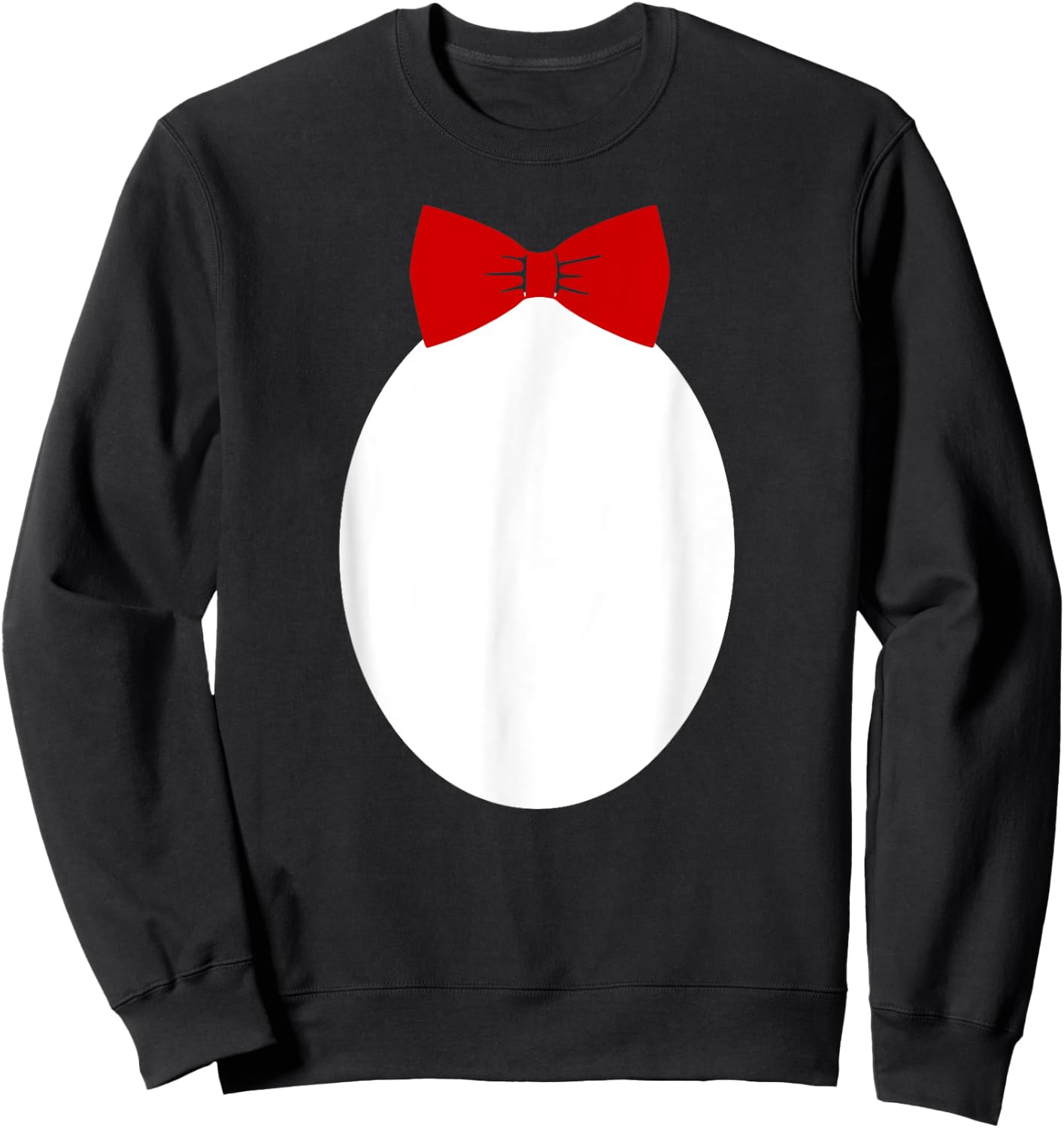 Cute Penguin Belly With Bow Tie Sweatshirt - Sweatshirt | Black