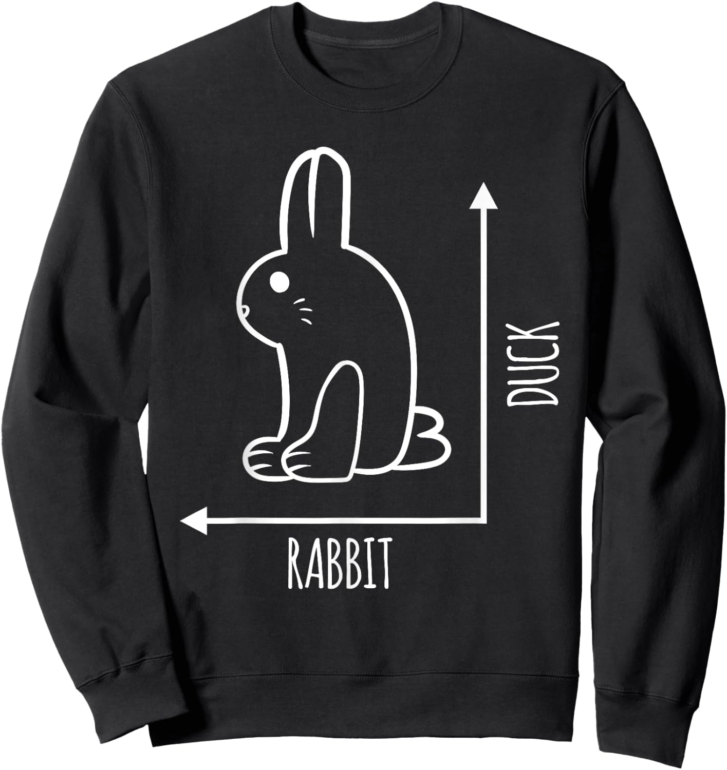 Funny Rabbit Duck Graph Rabbit Bird Animal Lover Sweatshirt - Sweatshirt | Black