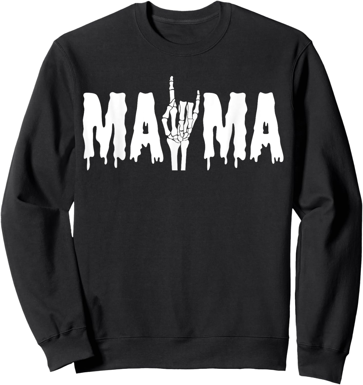 Mama Skeleton Hand Gothic Birthday Halloween Family Matching Sweatshirt - Sweatshirt | Black
