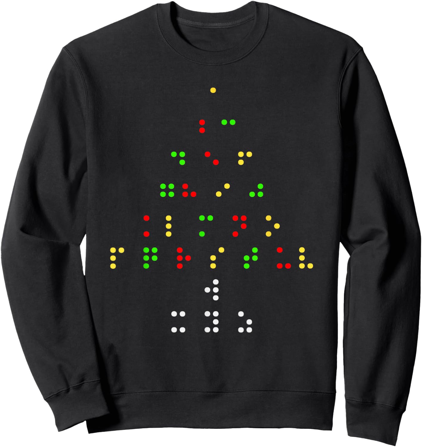 Holiday Gift The Blind Christmas Tree Braille Language Sweatshirt - Sweatshirt | Black