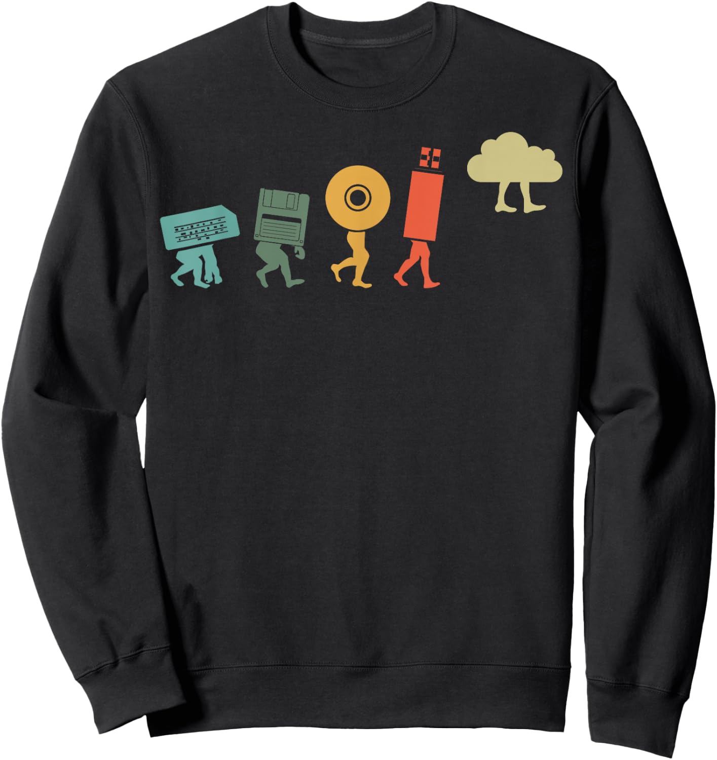 Retro Evolution Of Cloud Computing - Cloud Developer Sweatshirt - Sweatshirt | Black