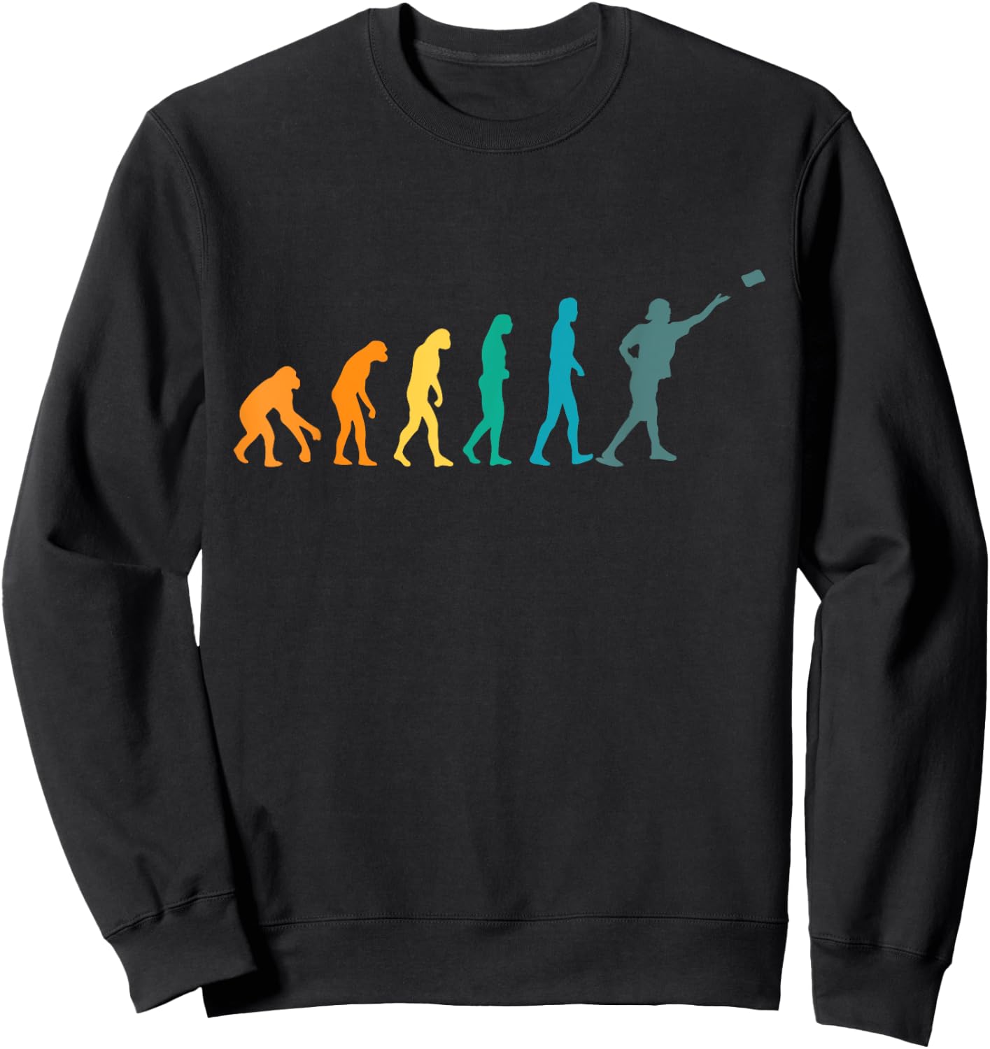Cornhole Player Human Evolution Funny Cornhole Sweatshirt - Sweatshirt | Black