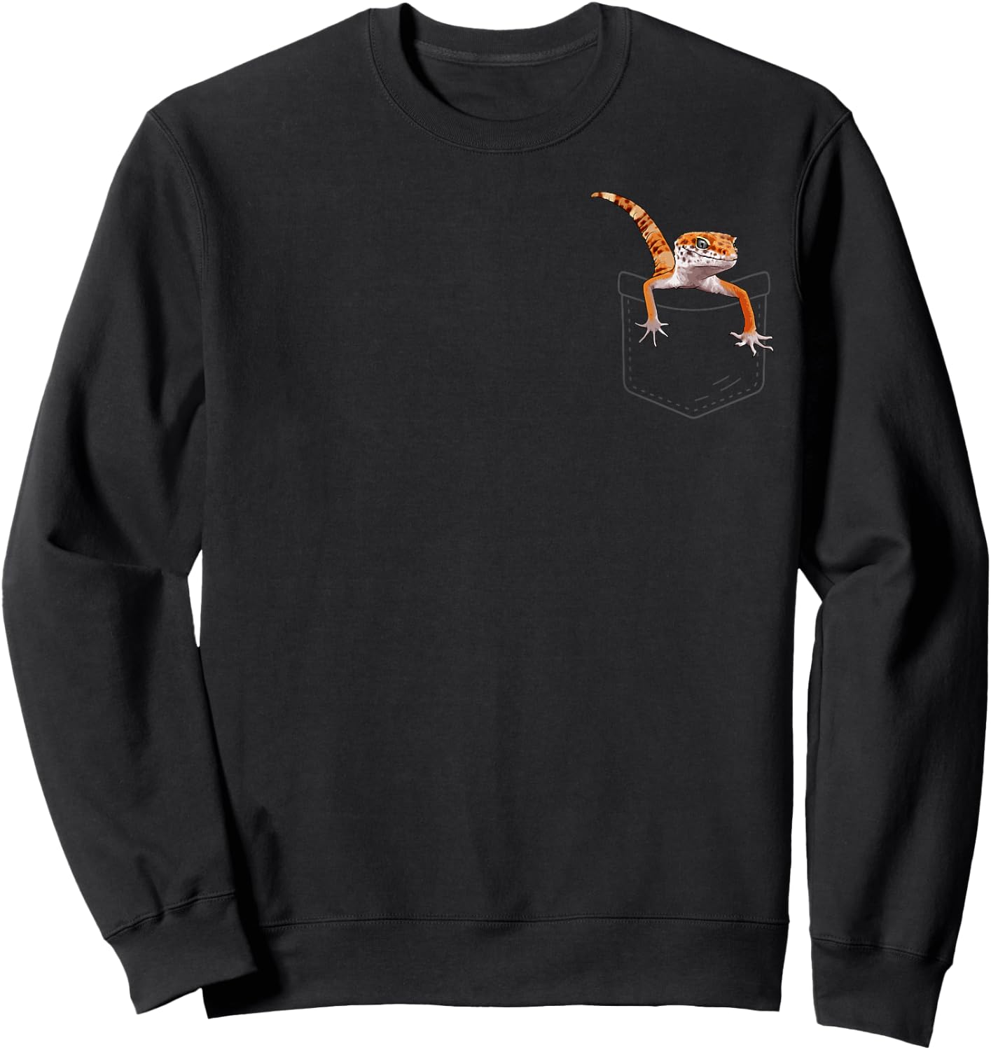 Funny Leopard Gecko Art Women Boys Girls Gecko Lover Sweatshirt - Sweatshirt | Black