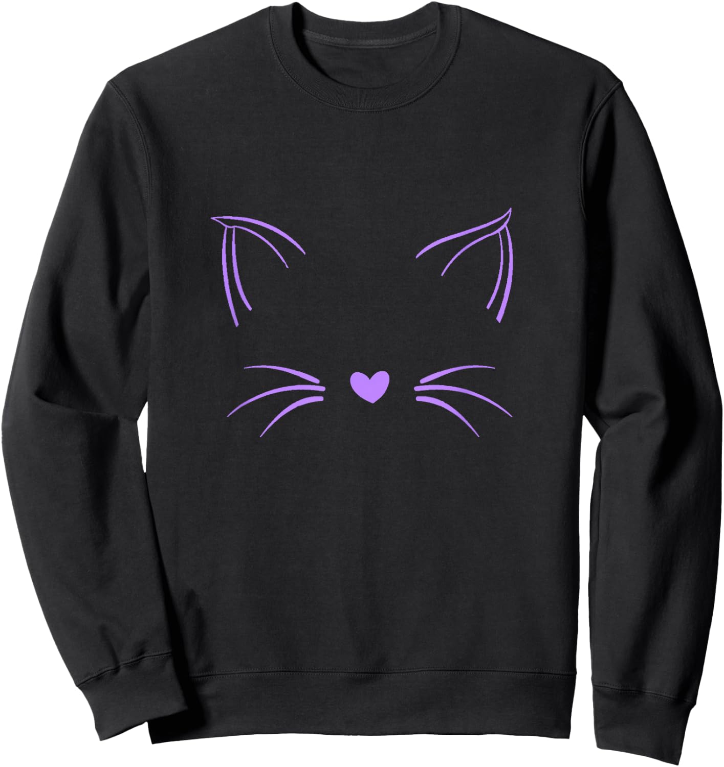 Light Purple Invisible Cat Purple Violet Color Graphic Sweatshirt - Sweatshirt | Black