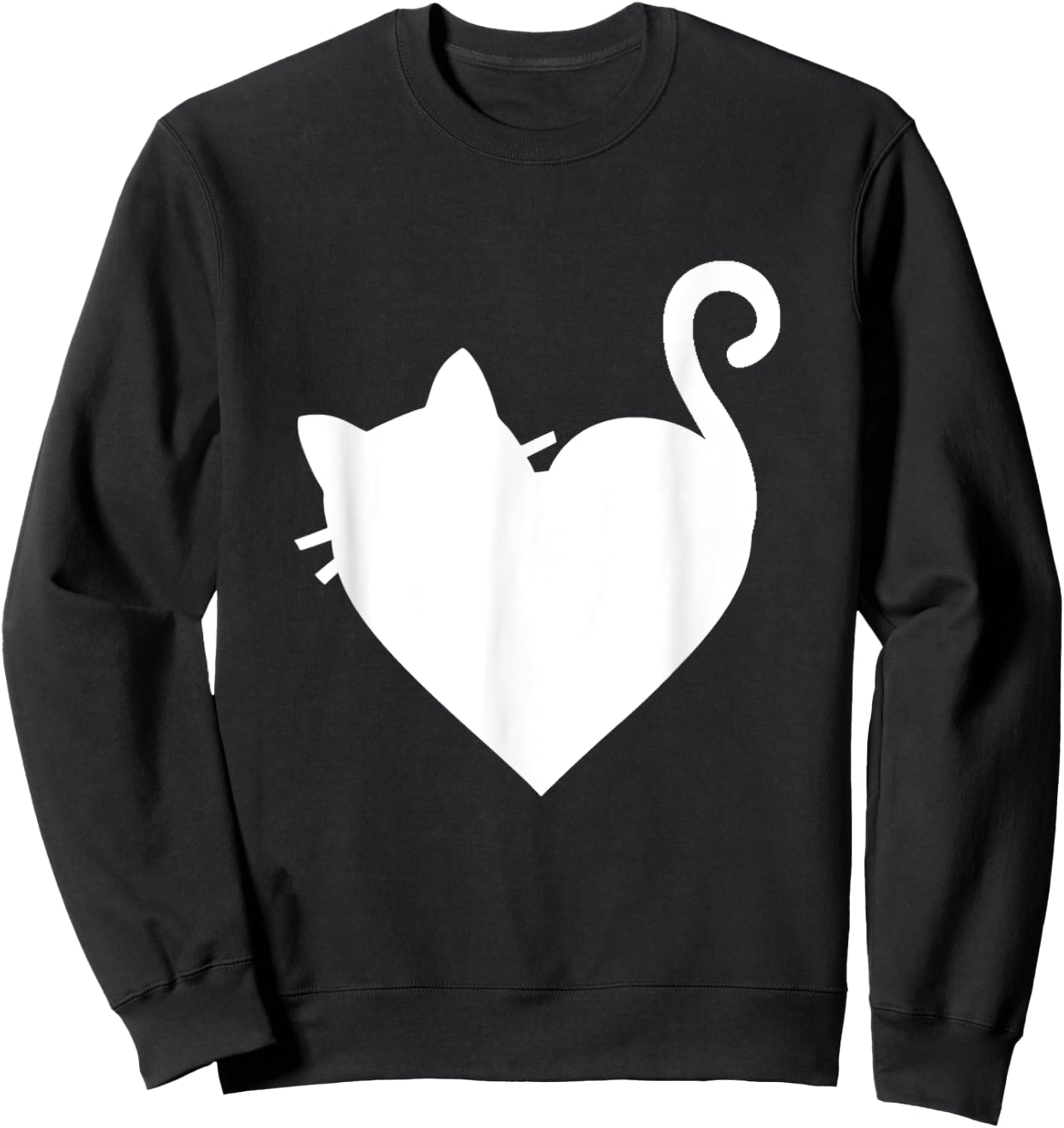 Cute Cat Heart & 5 Colors - White Sweatshirt - Sweatshirt | Black