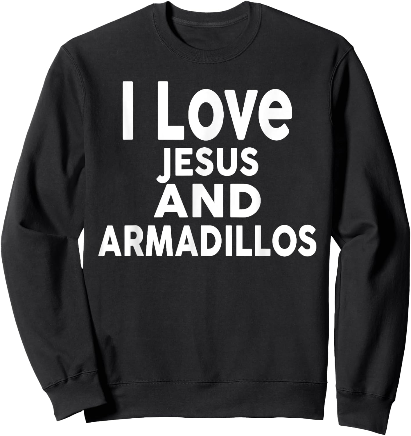 I Love Jesus and ARMADILLOS Funny ARMADILLO Sweatshirt - Sweatshirt | Black