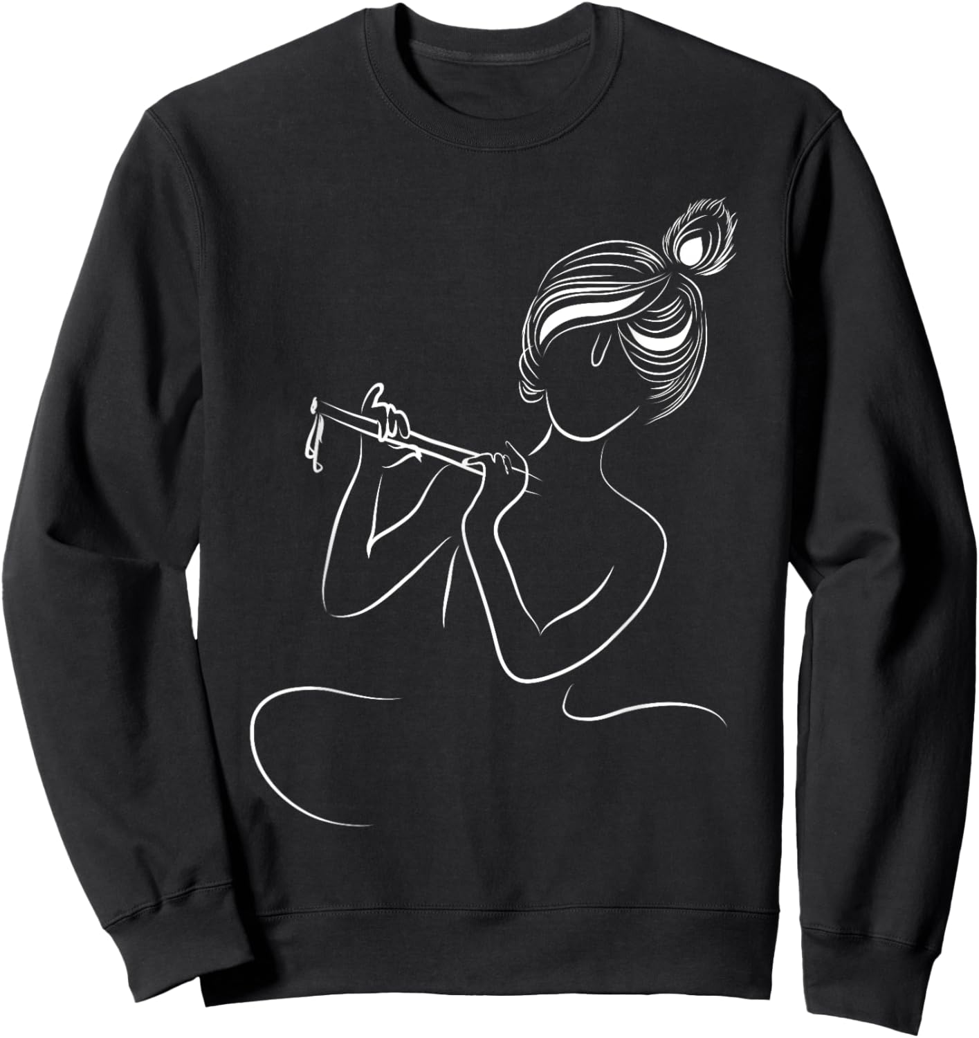 Naughty Krishna With His Flute - Lord Krishna Sweatshirt - Sweatshirt | Black