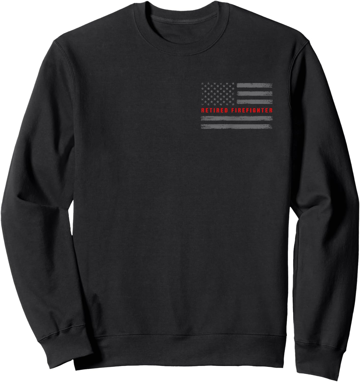 Retired Firefighter American Flag - Vintage Retirement Gift Sweatshirt - Sweatshirt | Black