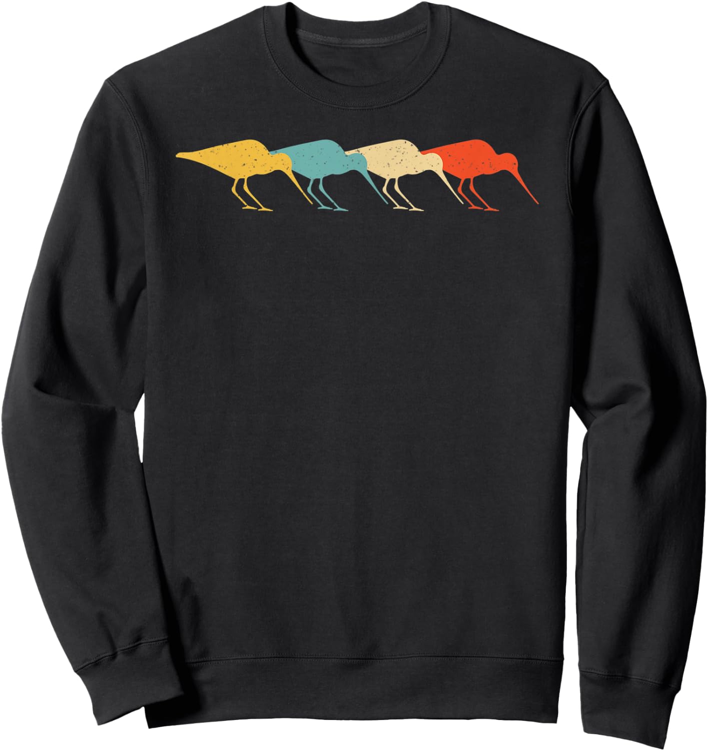 Curlew Vintage Retro Wader Bird Animal Lover 60s 70s Gift Sweatshirt - Sweatshirt | Black