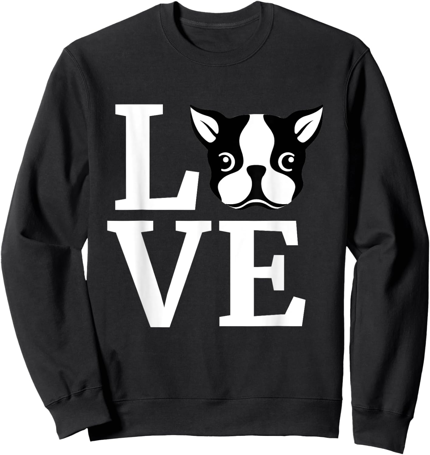 Boston Terrier Shirt I Love My Bostie Gift Dog Lover Women Girls Kids Sweatshirt - Sweatshirt | Black