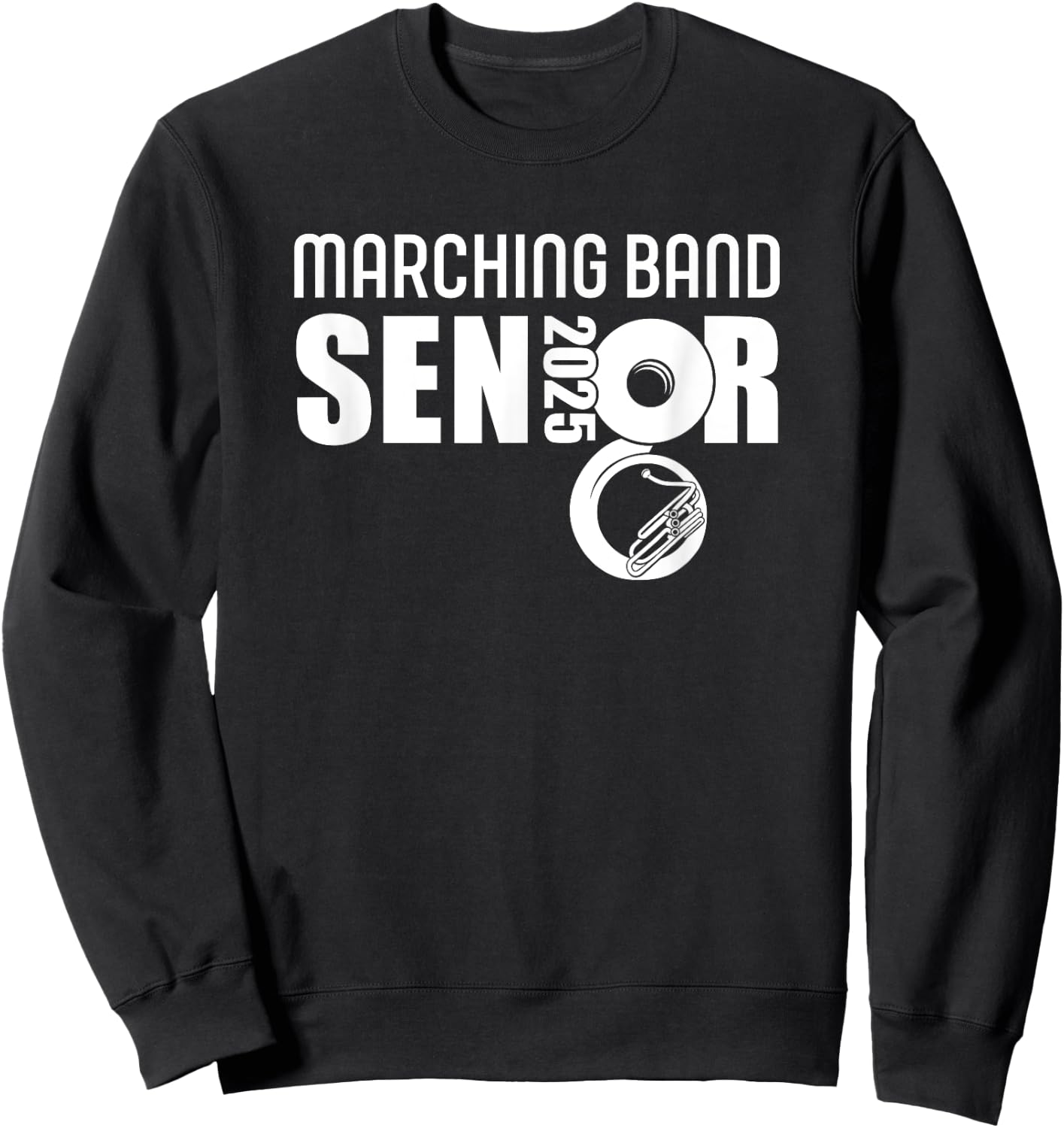 2025 Senior Sousaphone Class of 2025 Marching Band Tuba Sweatshirt - Sweatshirt | Black
