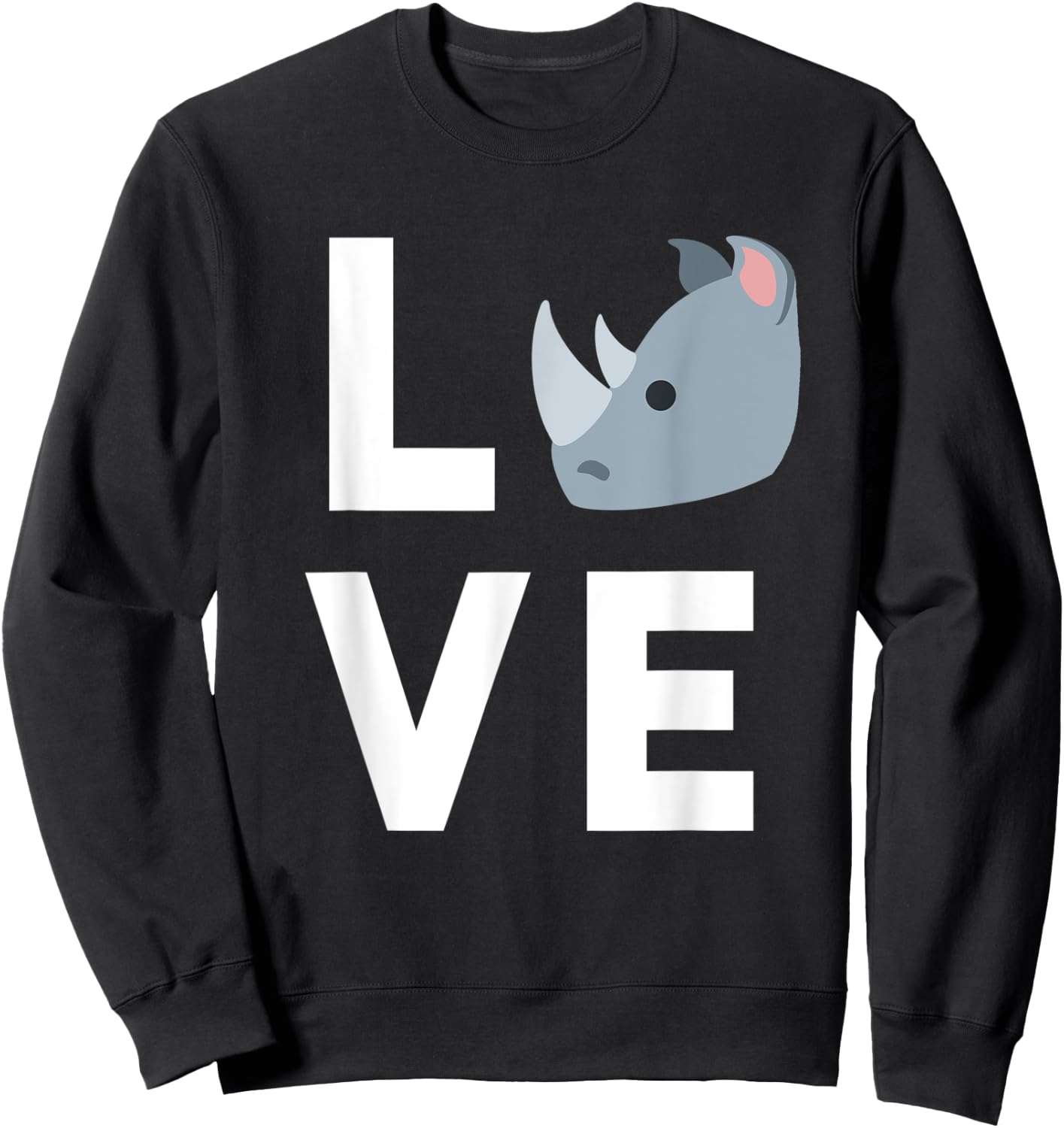 Cute I Love Rhinos | Funny Rhino Lover Kids Gift Sweatshirt - Sweatshirt | Black